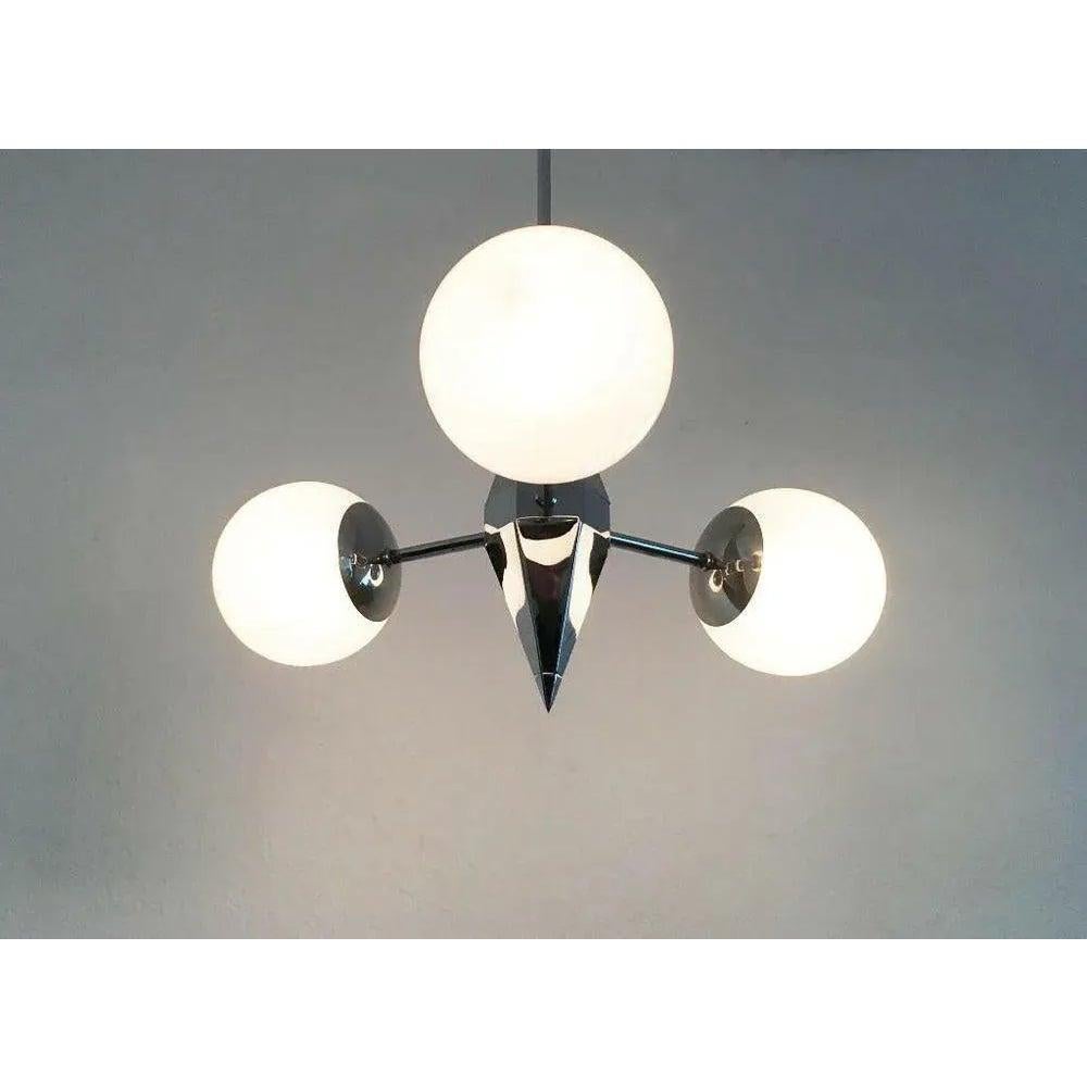 Lampadario Art Deco in metallo e vetro In condizioni ottime in vendita a Hamburg, DE