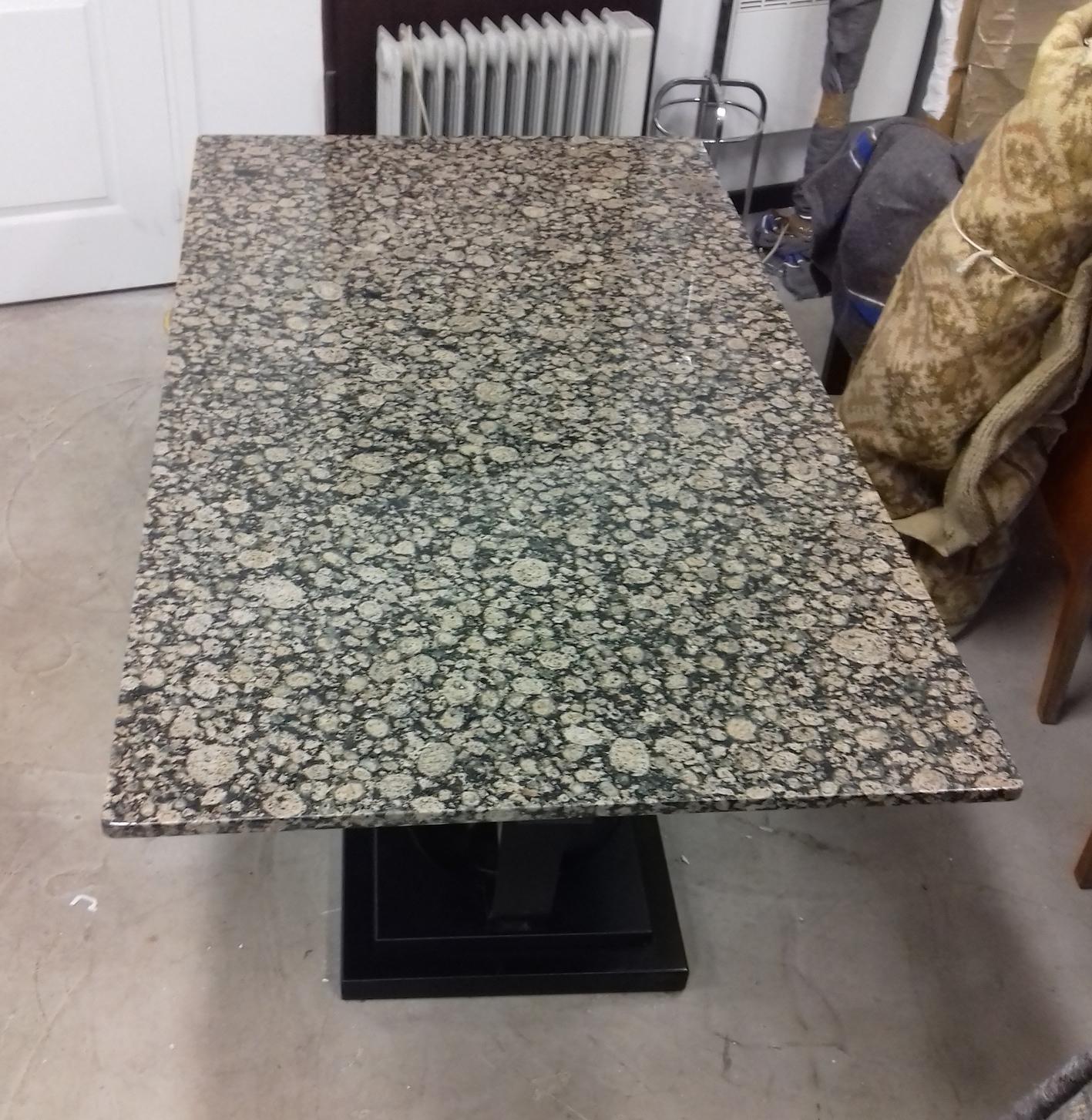 Mid-20th Century Art Deco Metal and Marble-Top Table, circa 1935 For Sale