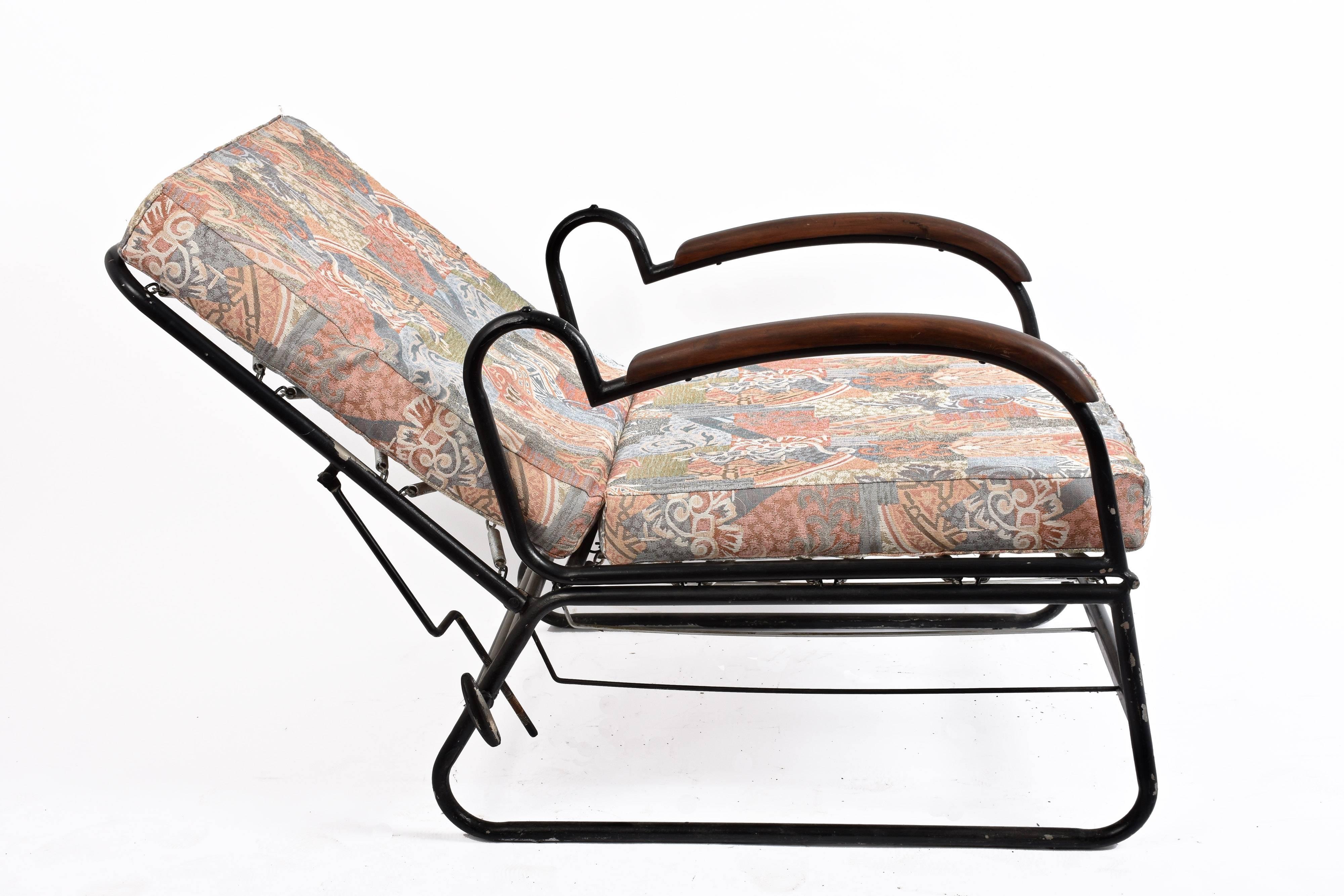 Art Deco Metal and Wood Adjustable Bed Armchair after Marcel Breuer, 1930s 10