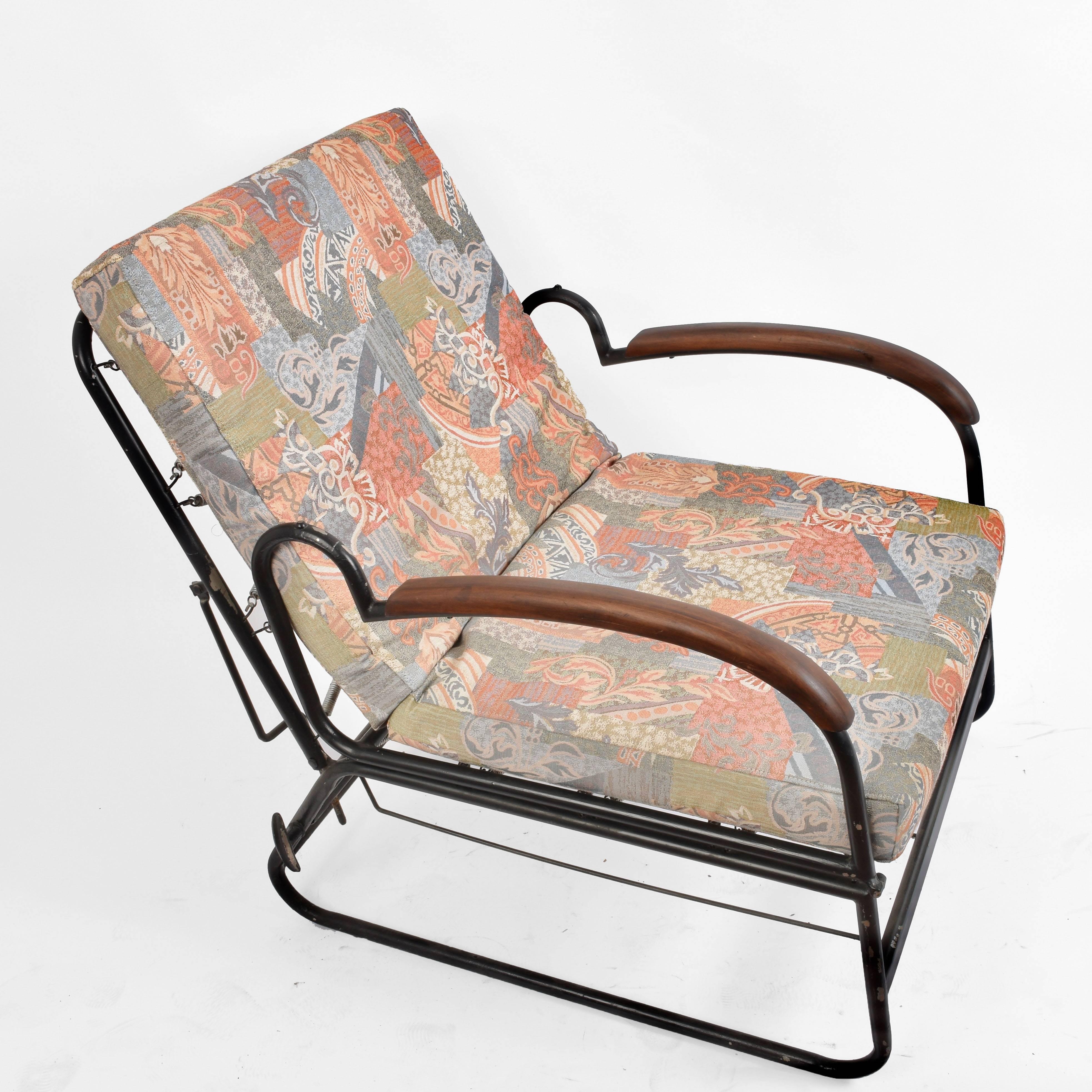 Art Deco Metal and Wood Adjustable Bed Armchair after Marcel Breuer, 1930s 13