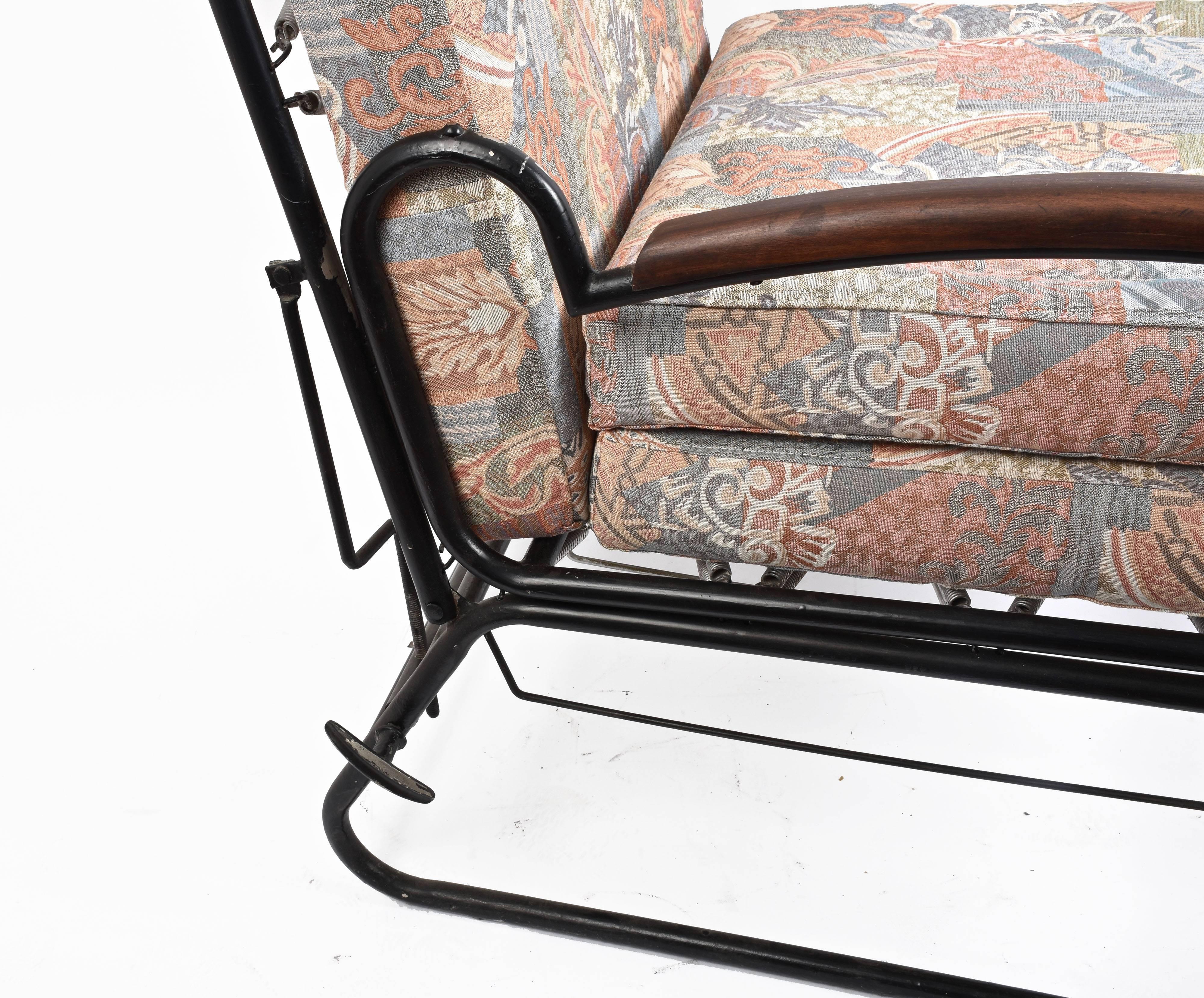 Art Deco Metal and Wood Adjustable Bed Armchair after Marcel Breuer, 1930s In Fair Condition In Roma, IT