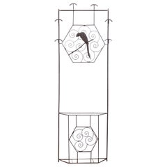 Art Deco Metal Coat Rack Umbrella Stand with Parrot