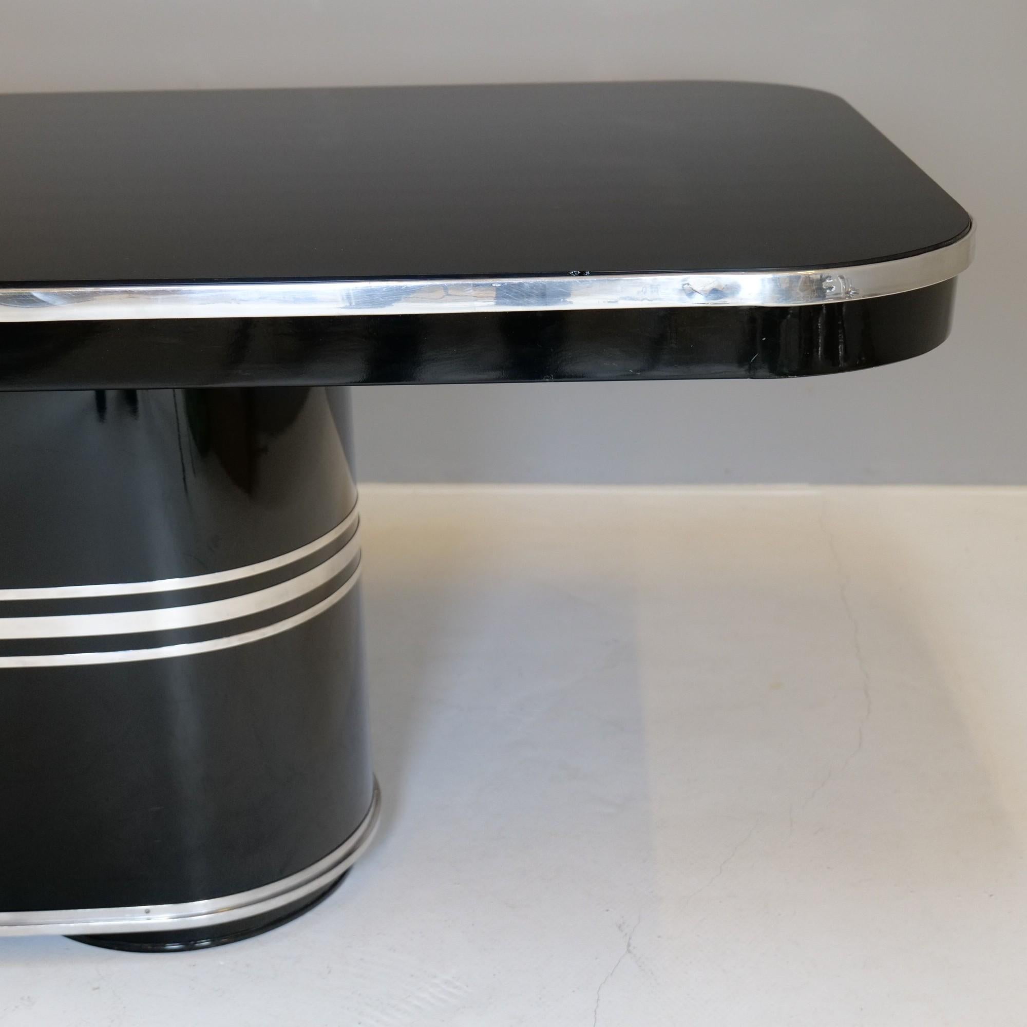 art deco metal dining table by Mauser Waldeck Germany 1950s For Sale at 1stDibs