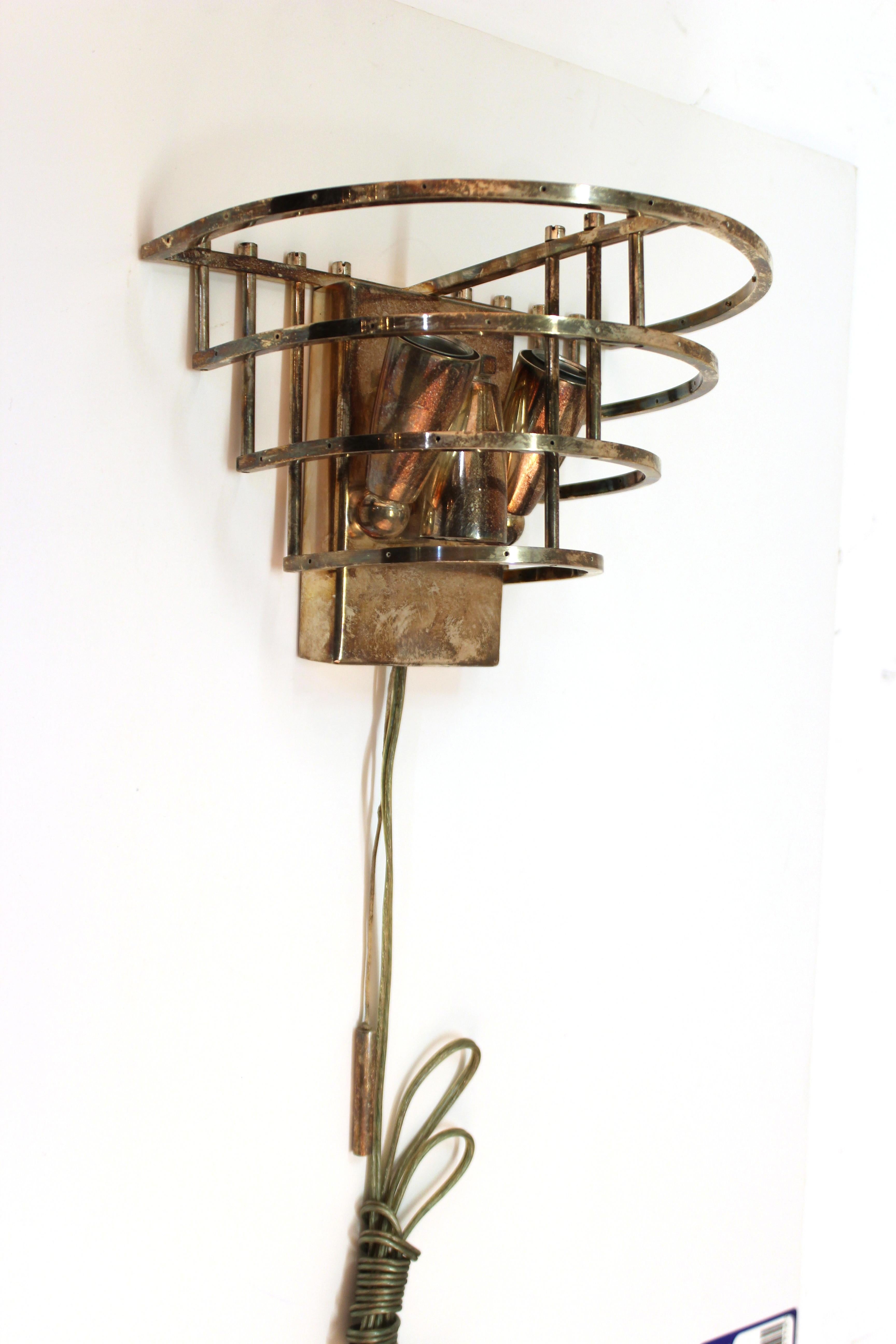 Art Deco Metal Frame Sconces In Good Condition For Sale In New York, NY