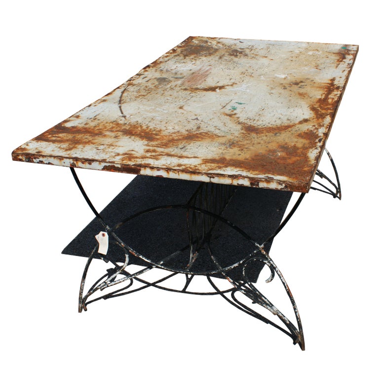 Art Deco Metal Outdoor Patio Dining Table at 1stDibs art deco outdoor furniture, metal outdoor