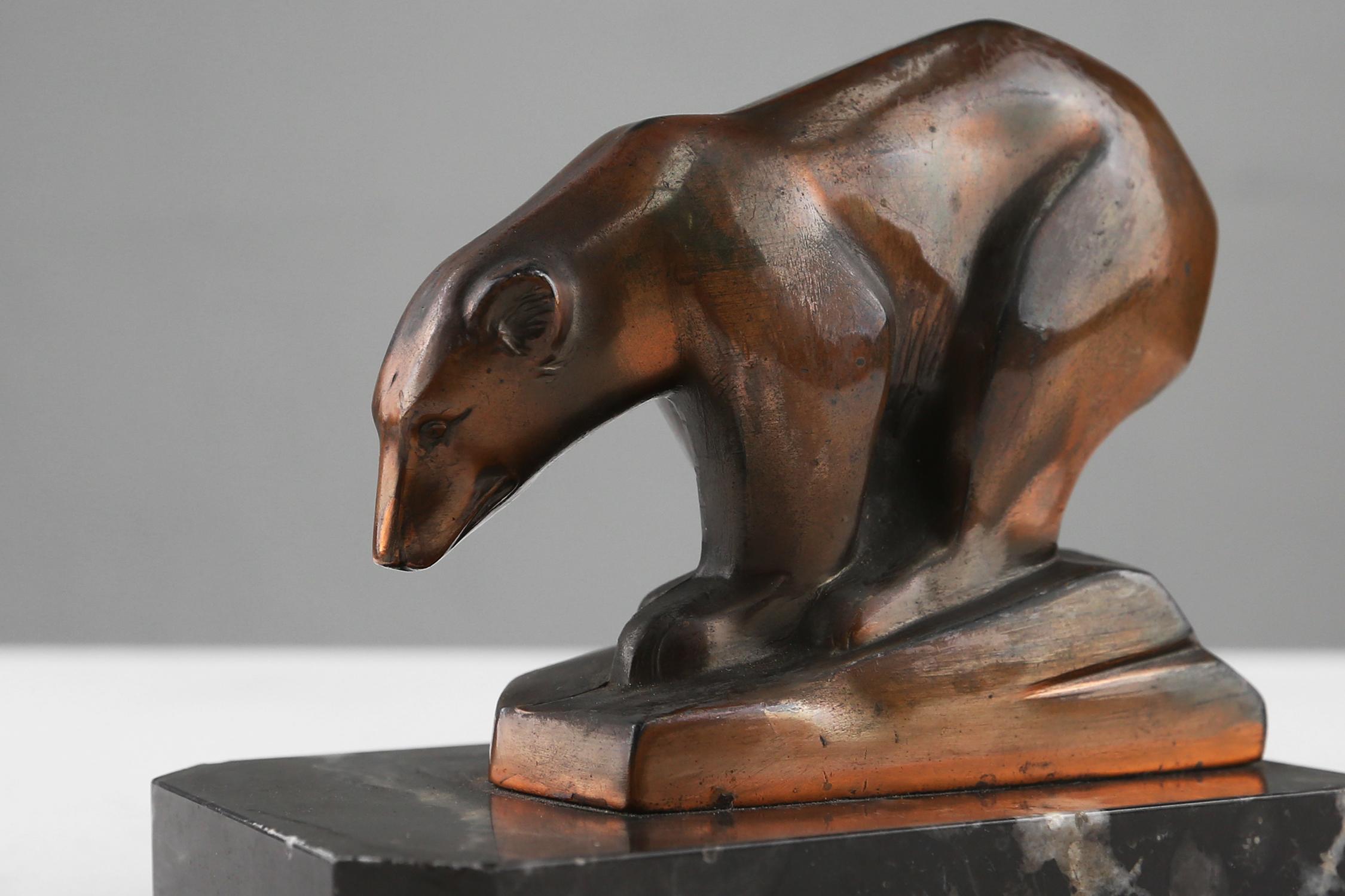 Mid-20th Century Art Deco metal polar bear 1930 For Sale