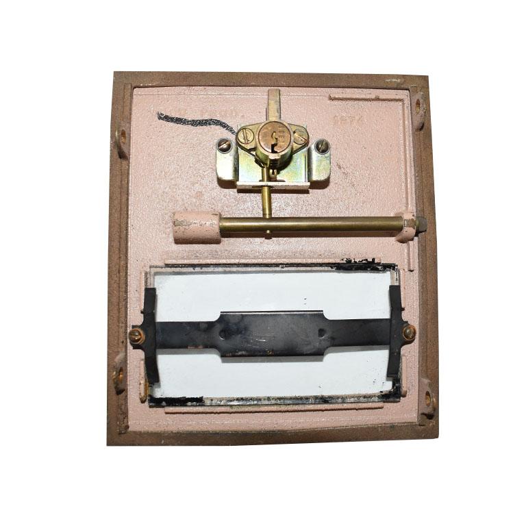 American Art Deco Metal Post Office Box Covers with Lock For Sale