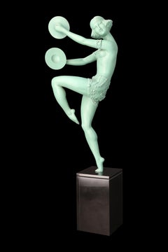 Art Deco Metal Sculpture "the Dancer With Cymbals" By Enrique Molins-balleste