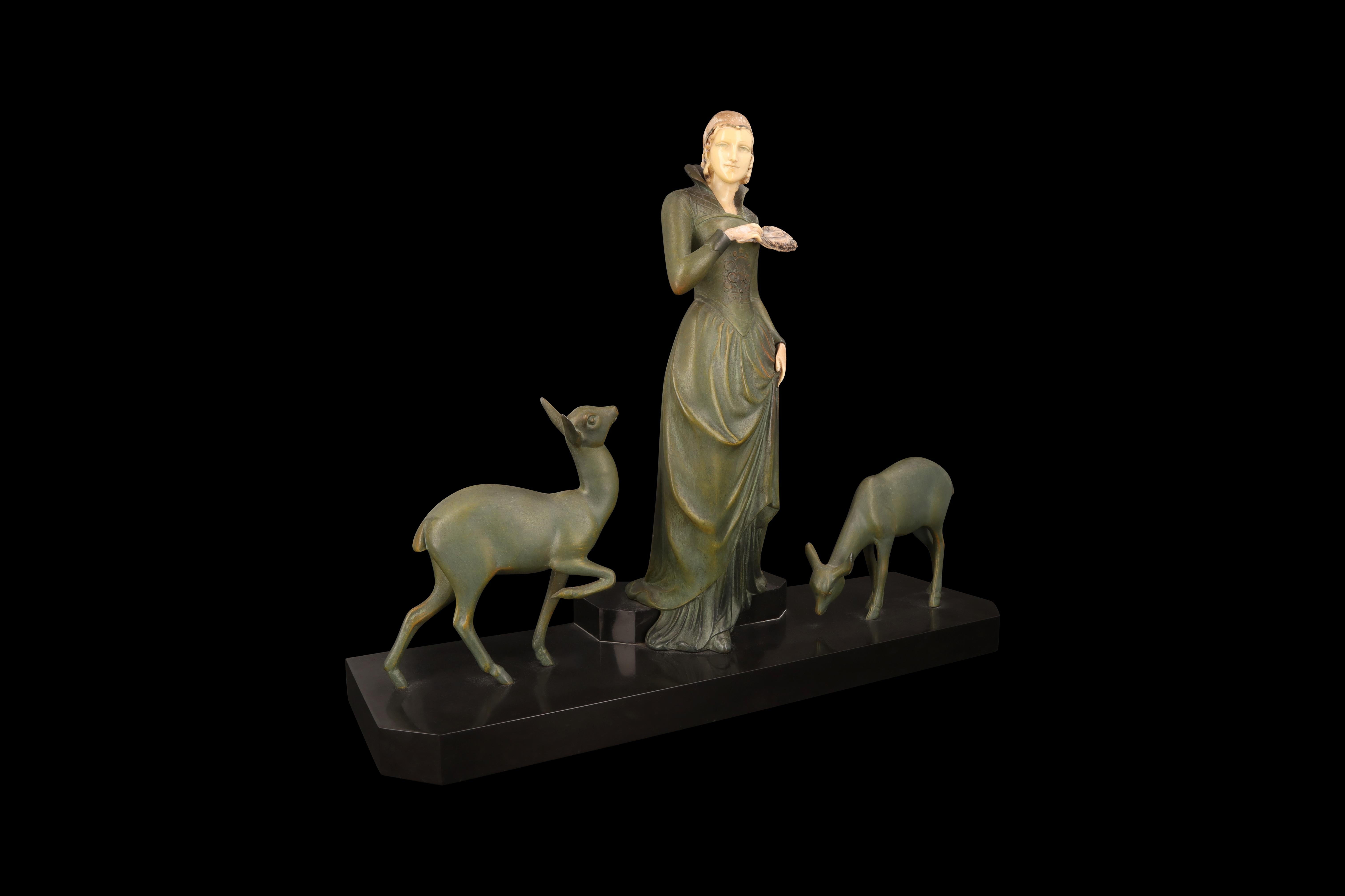 Scultura in metallo Art Deco 