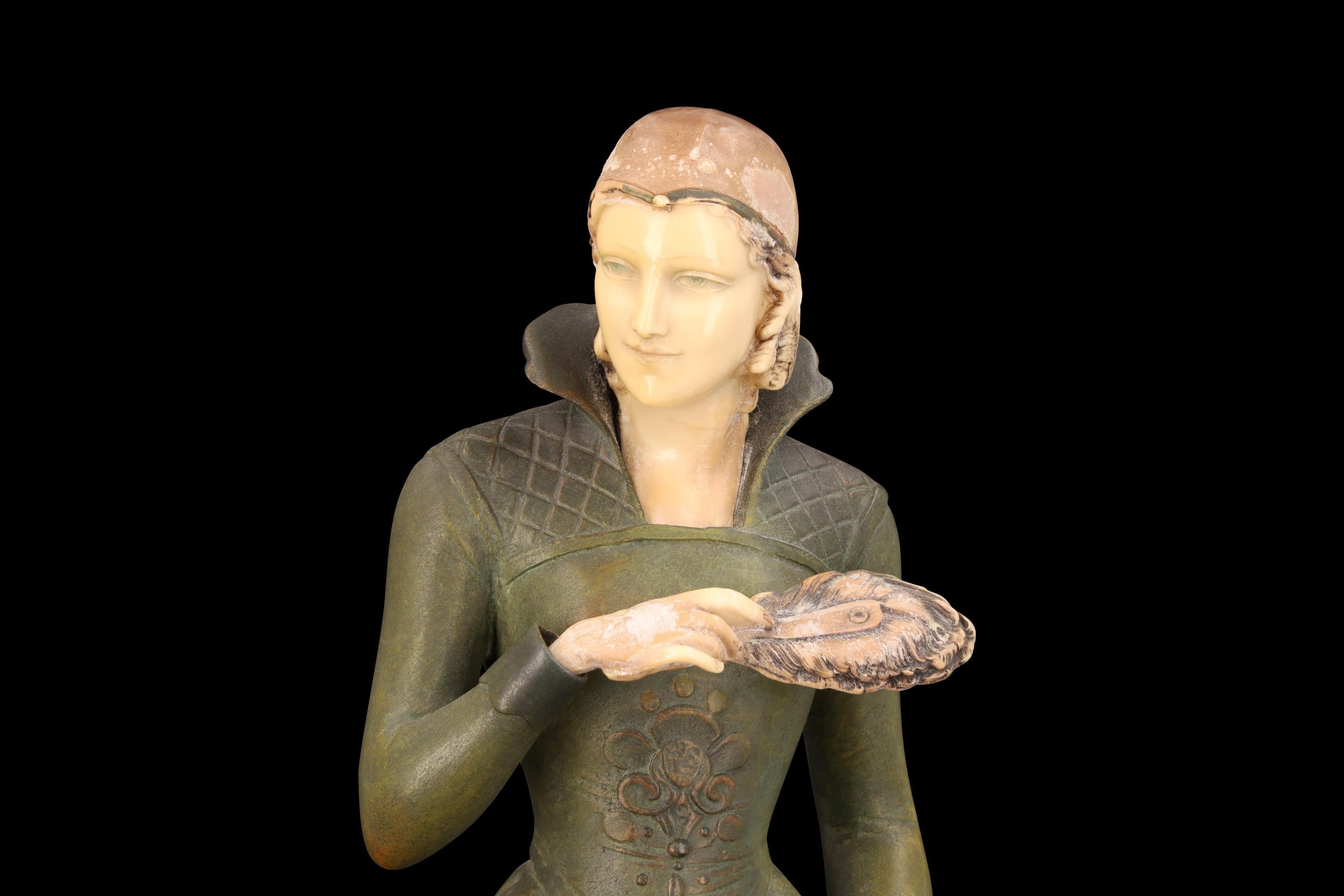 Scultura in metallo Art Deco 