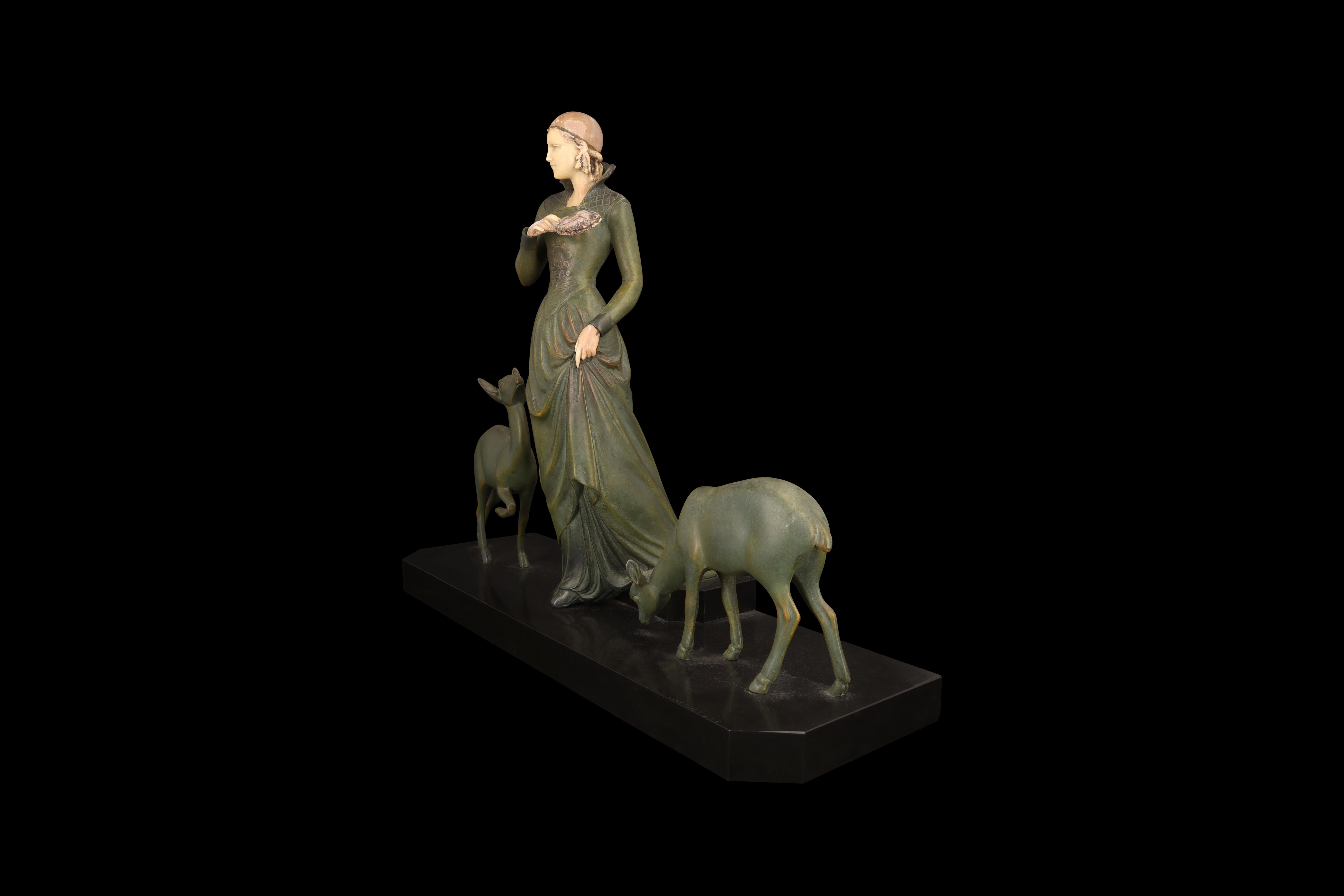 Art Déco Scultura in metallo Art Deco 