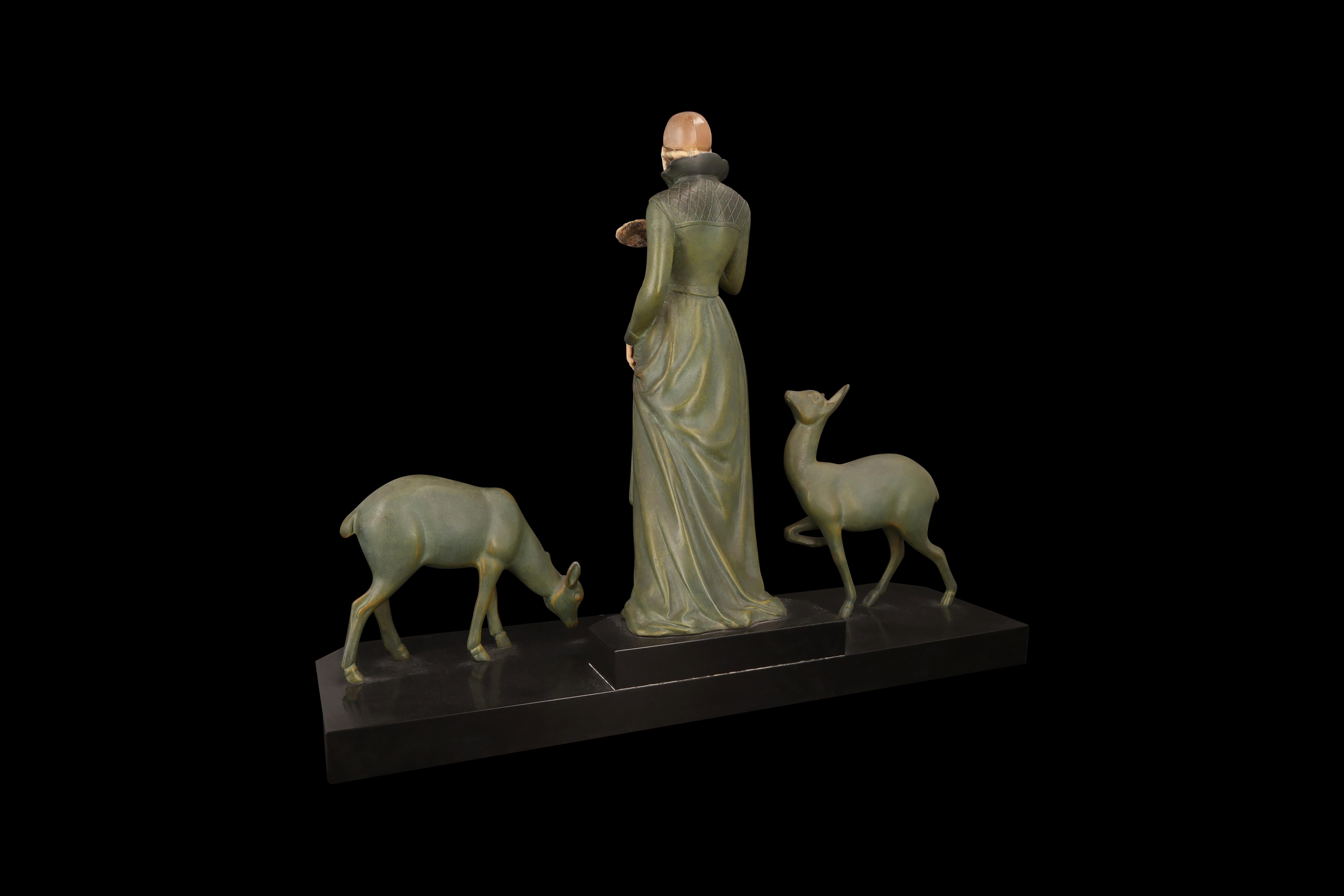 Scultura in metallo Art Deco 