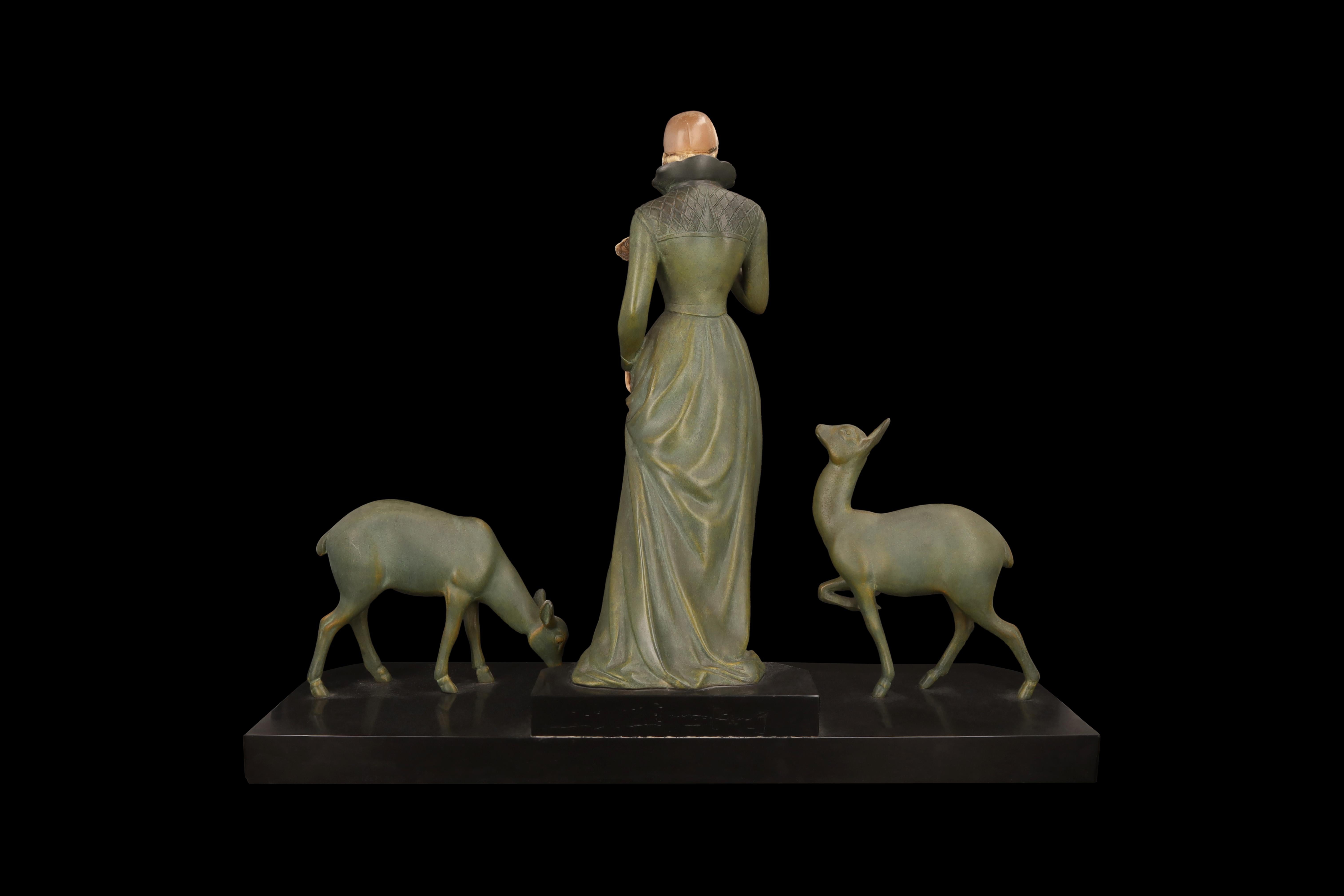 XX secolo Scultura in metallo Art Deco 