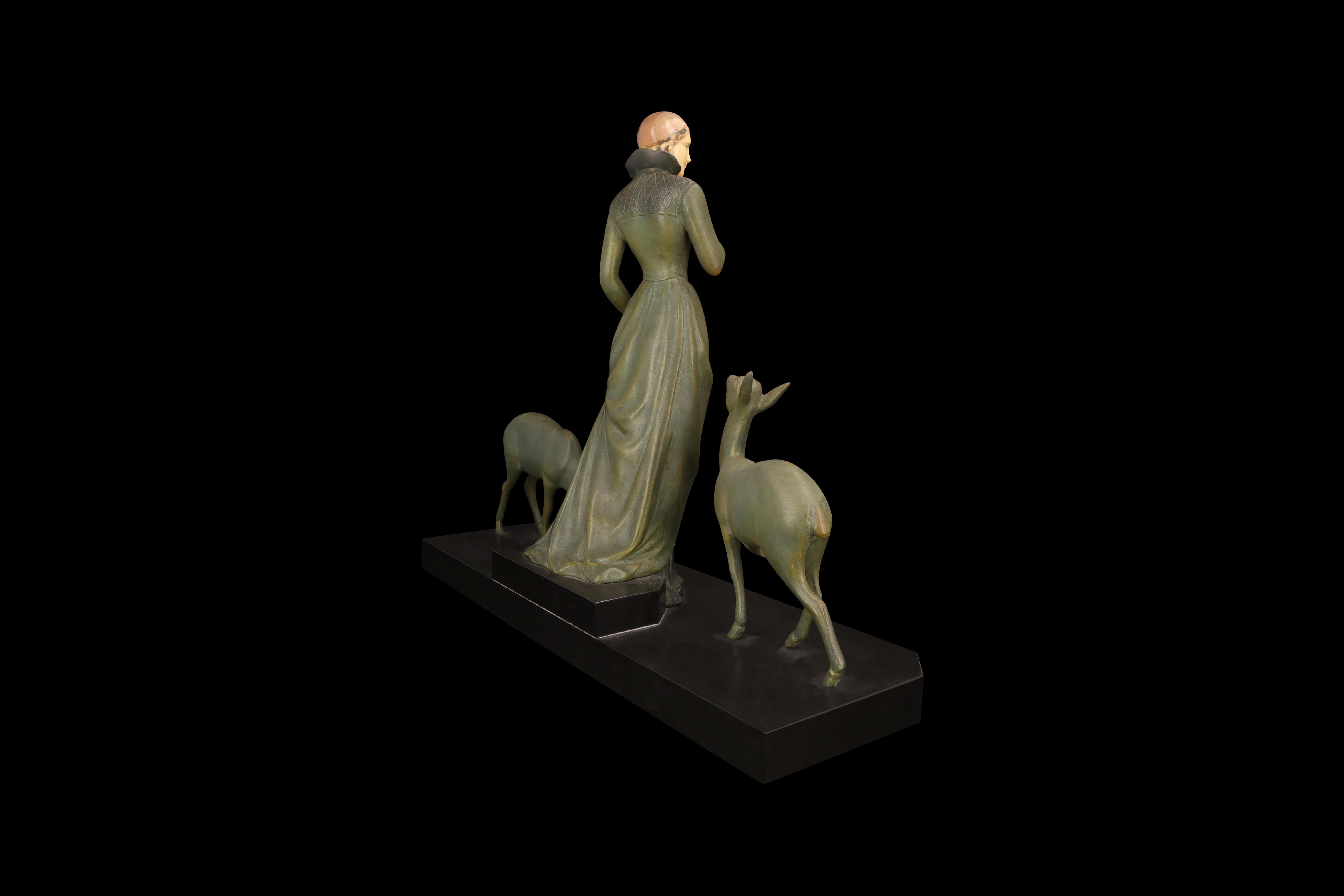 Scultura in metallo Art Deco 