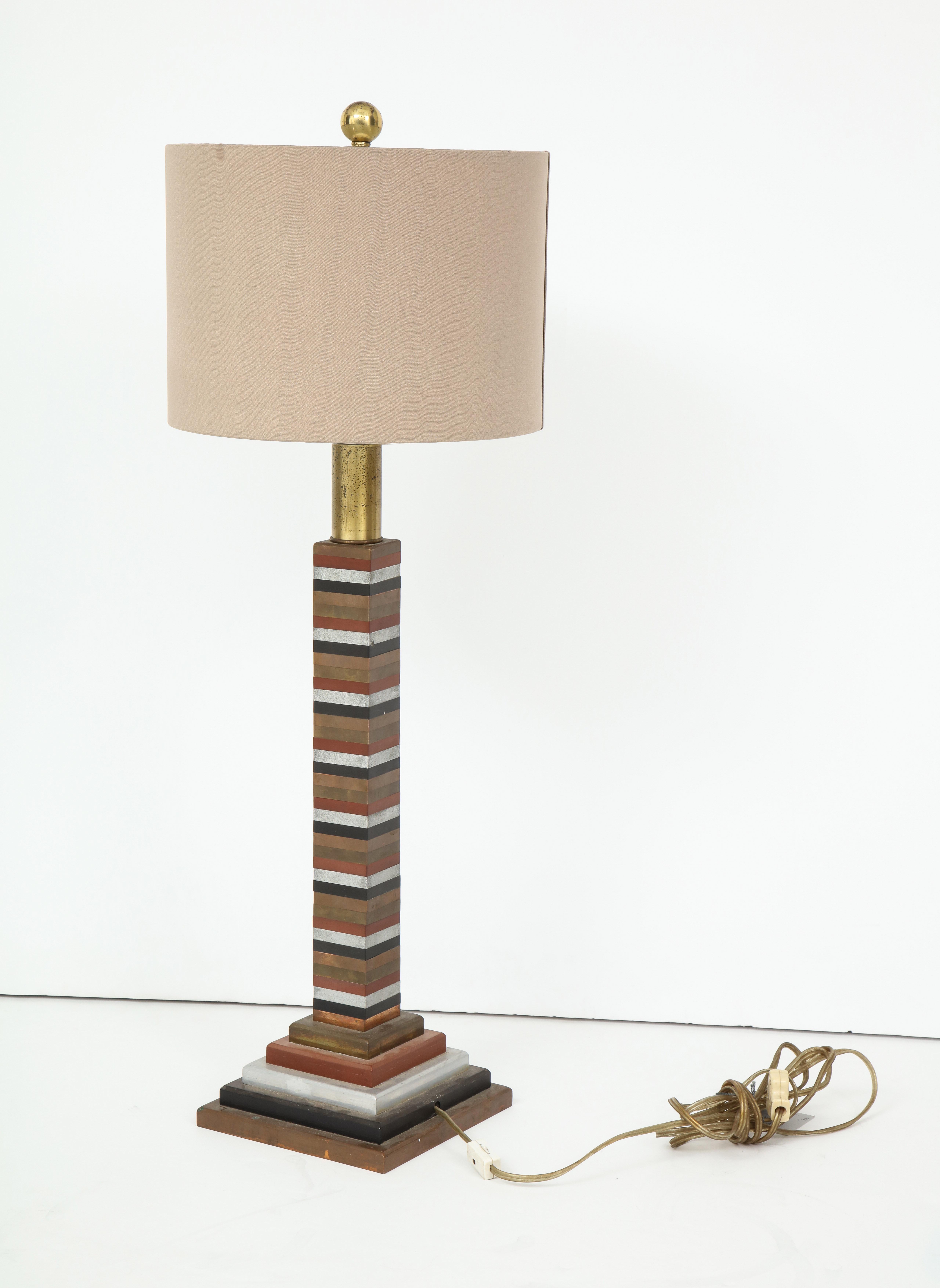 American Art Deco Metal Segmented Lamp