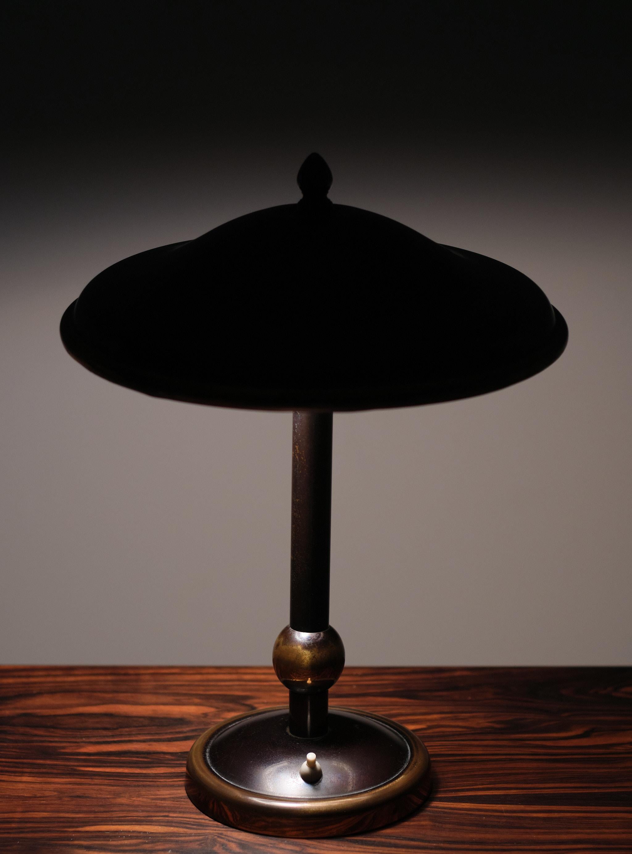 Mid-20th Century Art Deco Metal Table Lamp Dutch 1930s