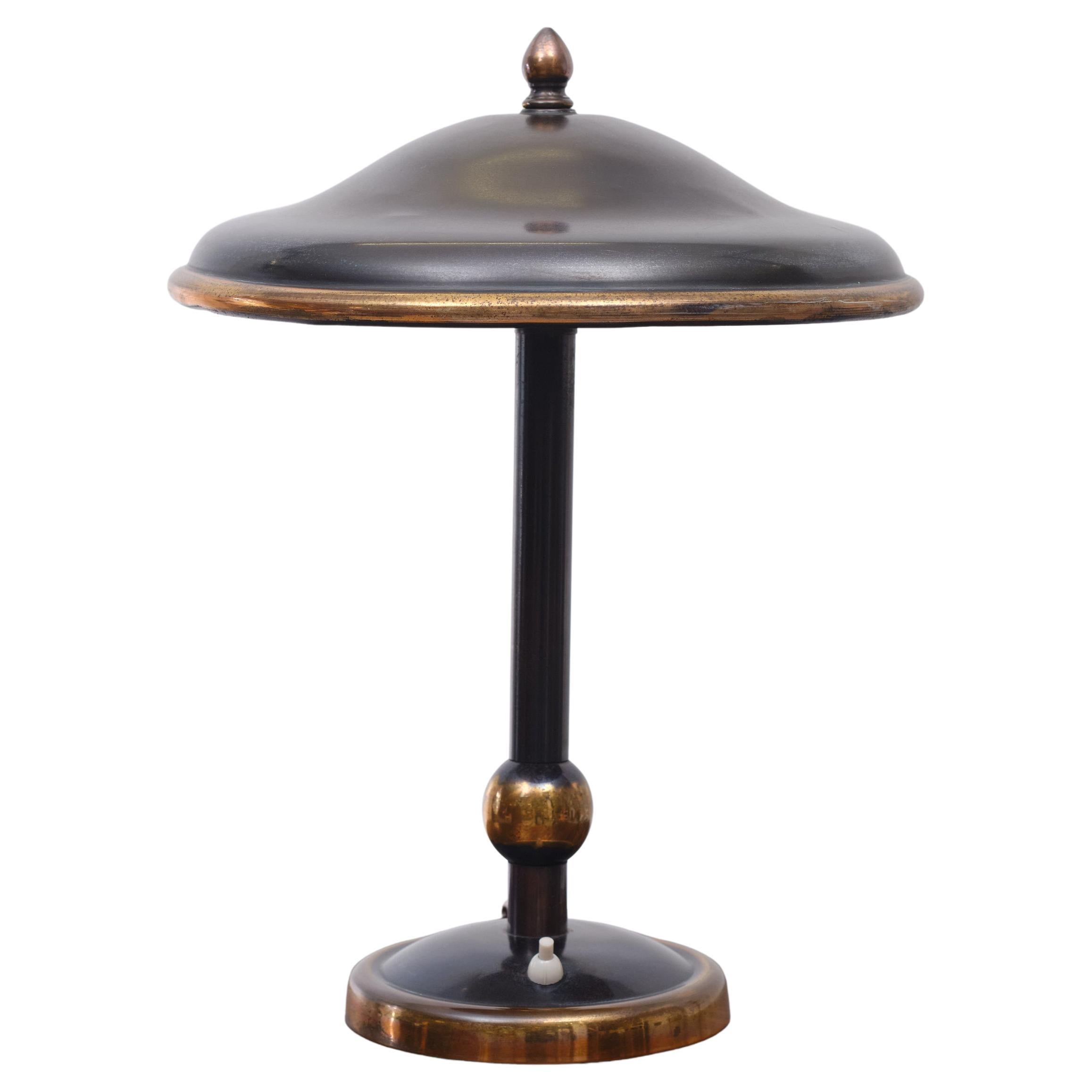 Art Deco Metal Table Lamp Dutch 1930s