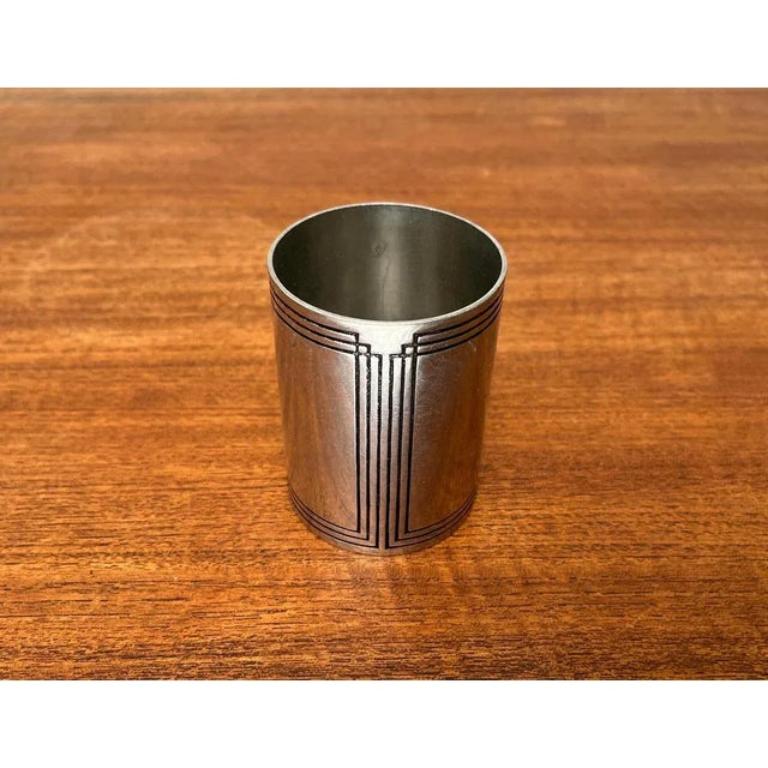 Art Déco Vaso in metallo Art Deco di Etain, Francia in vendita