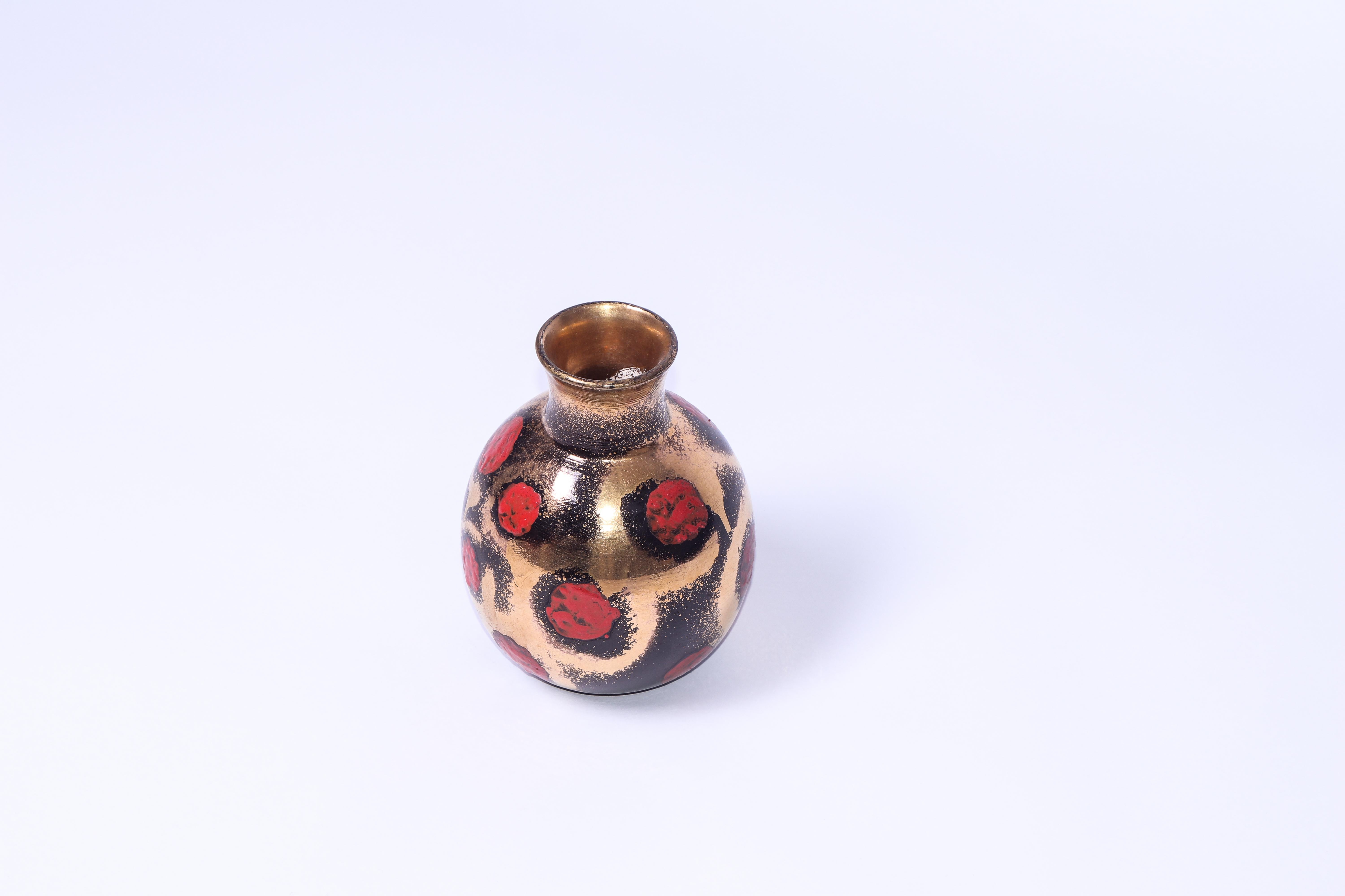 Français Vase Art déco en céramique métallique en vente