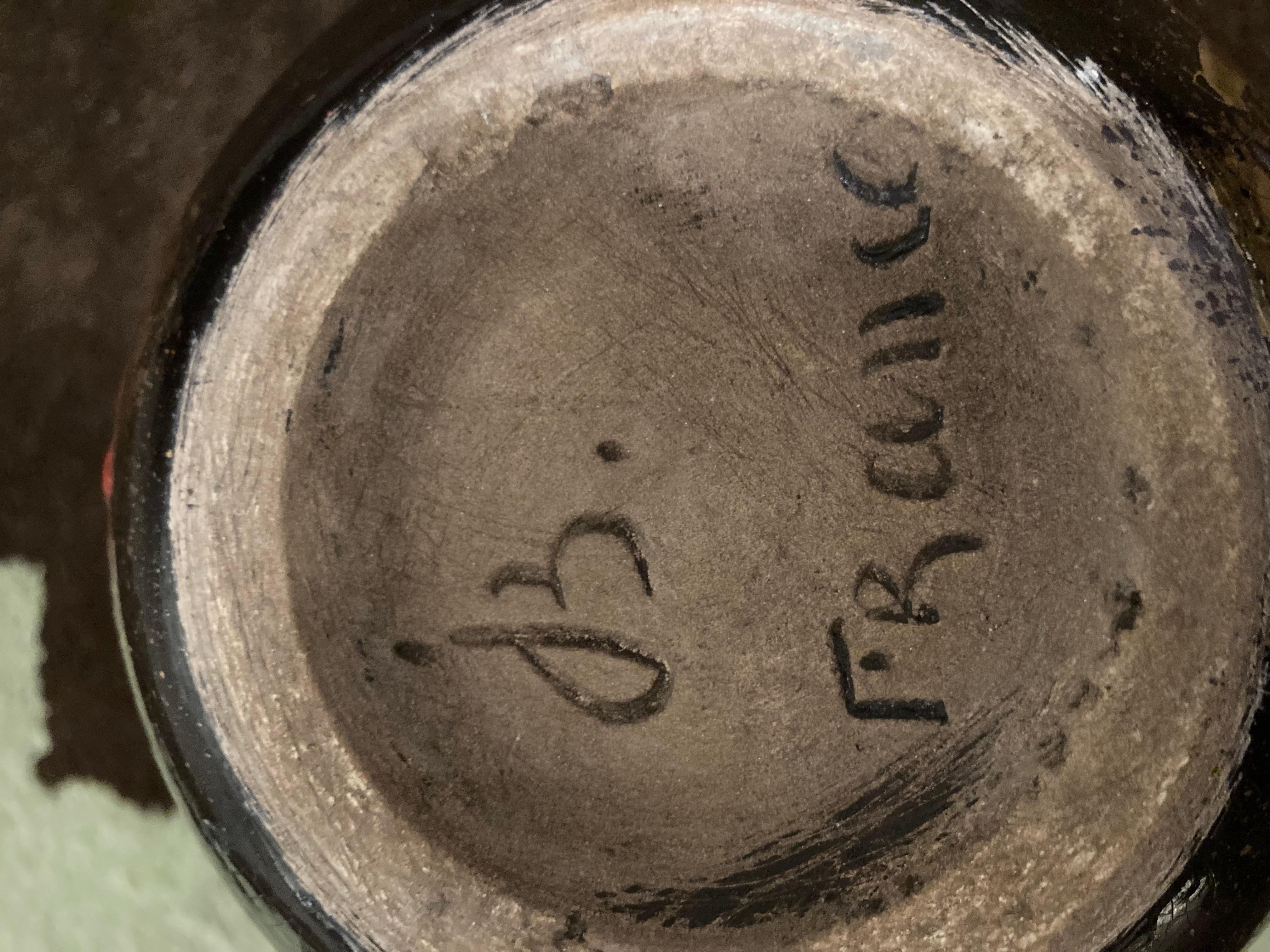 Metà XX secolo Vaso in ceramica metallizzata Art Deco in vendita
