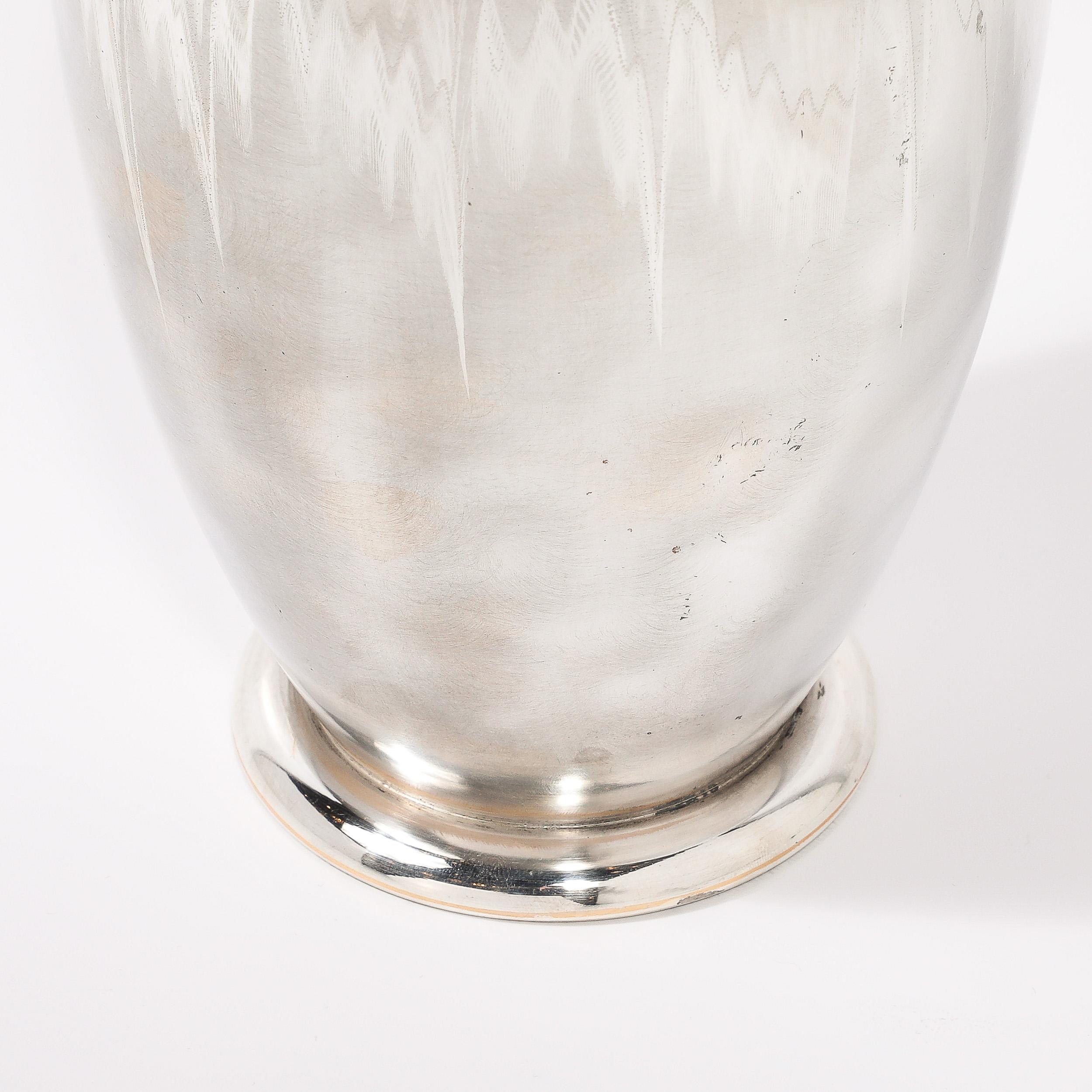Art Deco MF Ikora Textural Silver Plated Vase For Sale 6