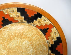 Art Deco Midcentury Crown Ducal Wandtafel Charlotte Rhead Azteken-Muster 1930