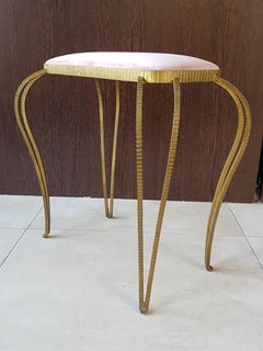 Art Deco Midcentury Stool Wrought Iron by Pier Luigi Colli, Italy, 1940s