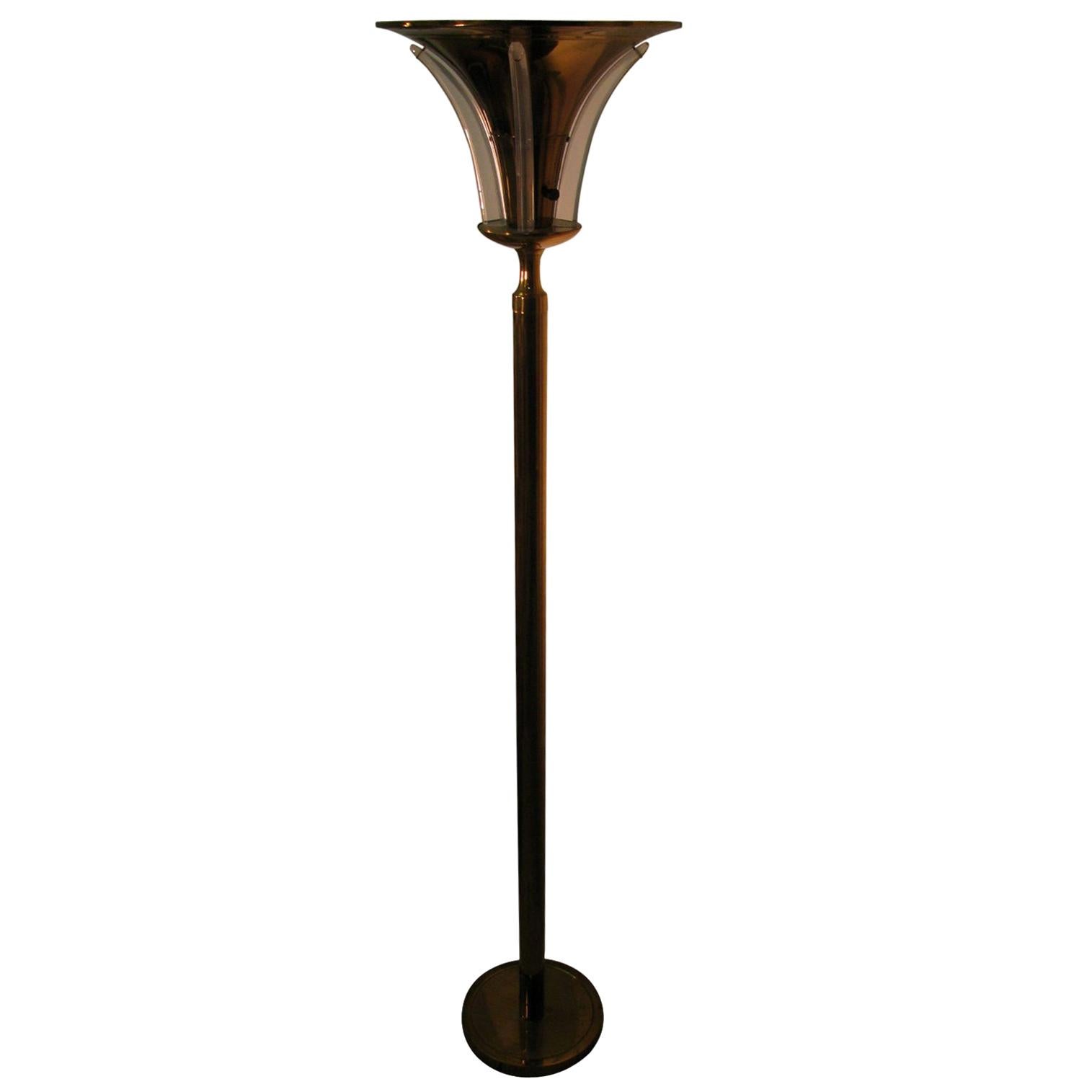 art deco brass floor lamp