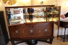 Art Deco Midcentury Cabinet, Dry Bar in the Style of Borsani and Fontana Arte
