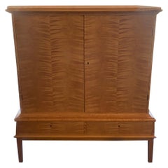 Art Deco Midcentury Swedish Birch Sideboard Cabinet