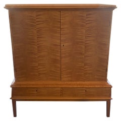 Art Deco Midcentury Swedish Birch Sideboard Cabinet