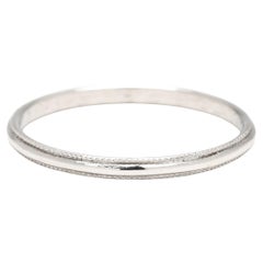Art Deco Milgrain Band Ring, Platin, Ringgröße 6,75, stapelbar