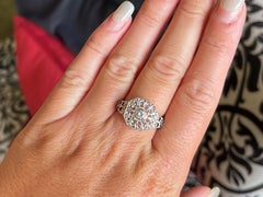 Art Deco Milgrain Detail Diamond Ring in Platinum