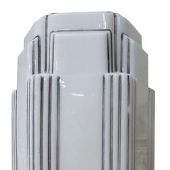 Art Deco Milk Glass Geometric Skyscraper Ceiling Mounted Globe