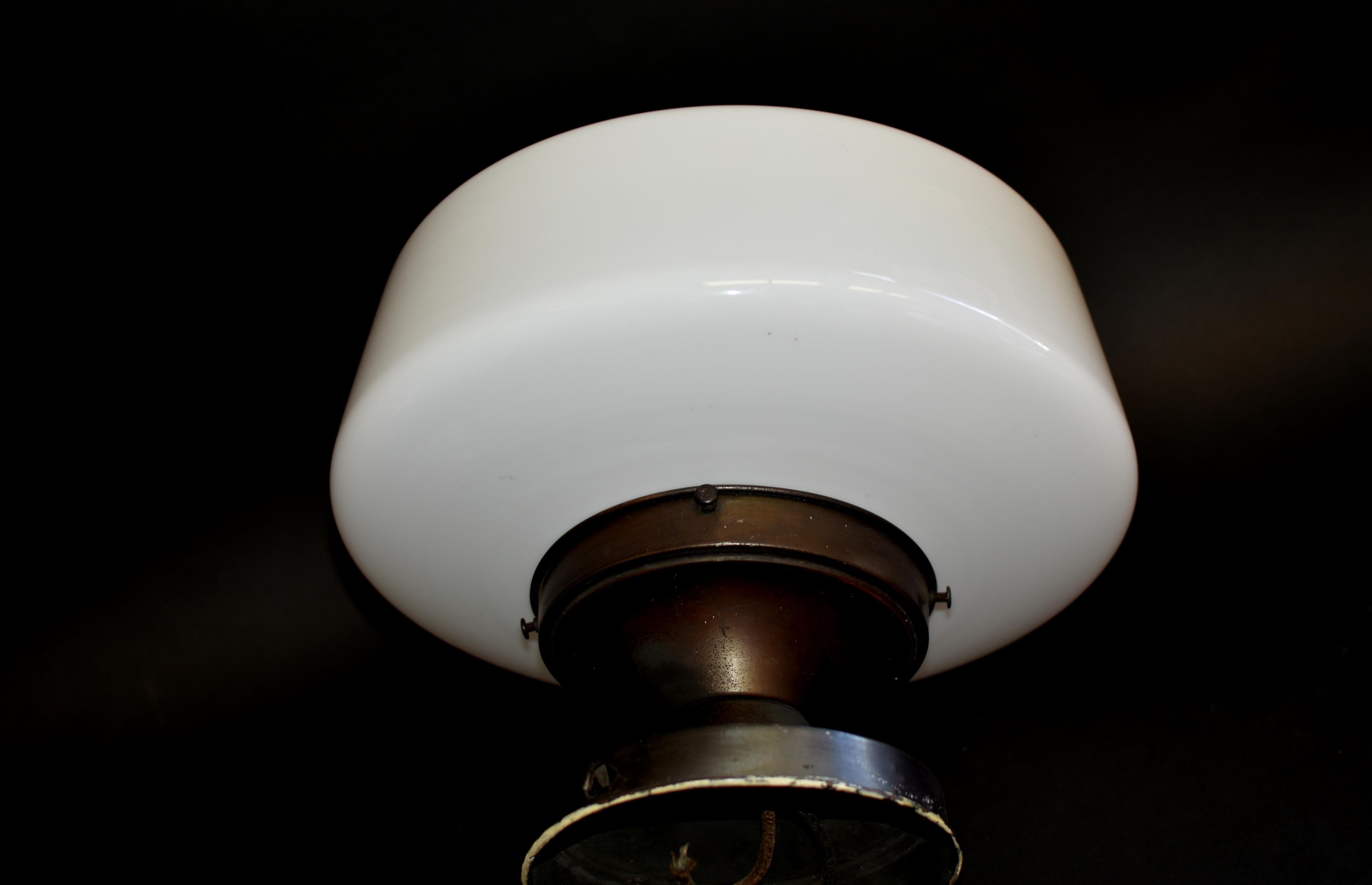 Art Deco Milk Glass Light Lamp Shade For Sale 5