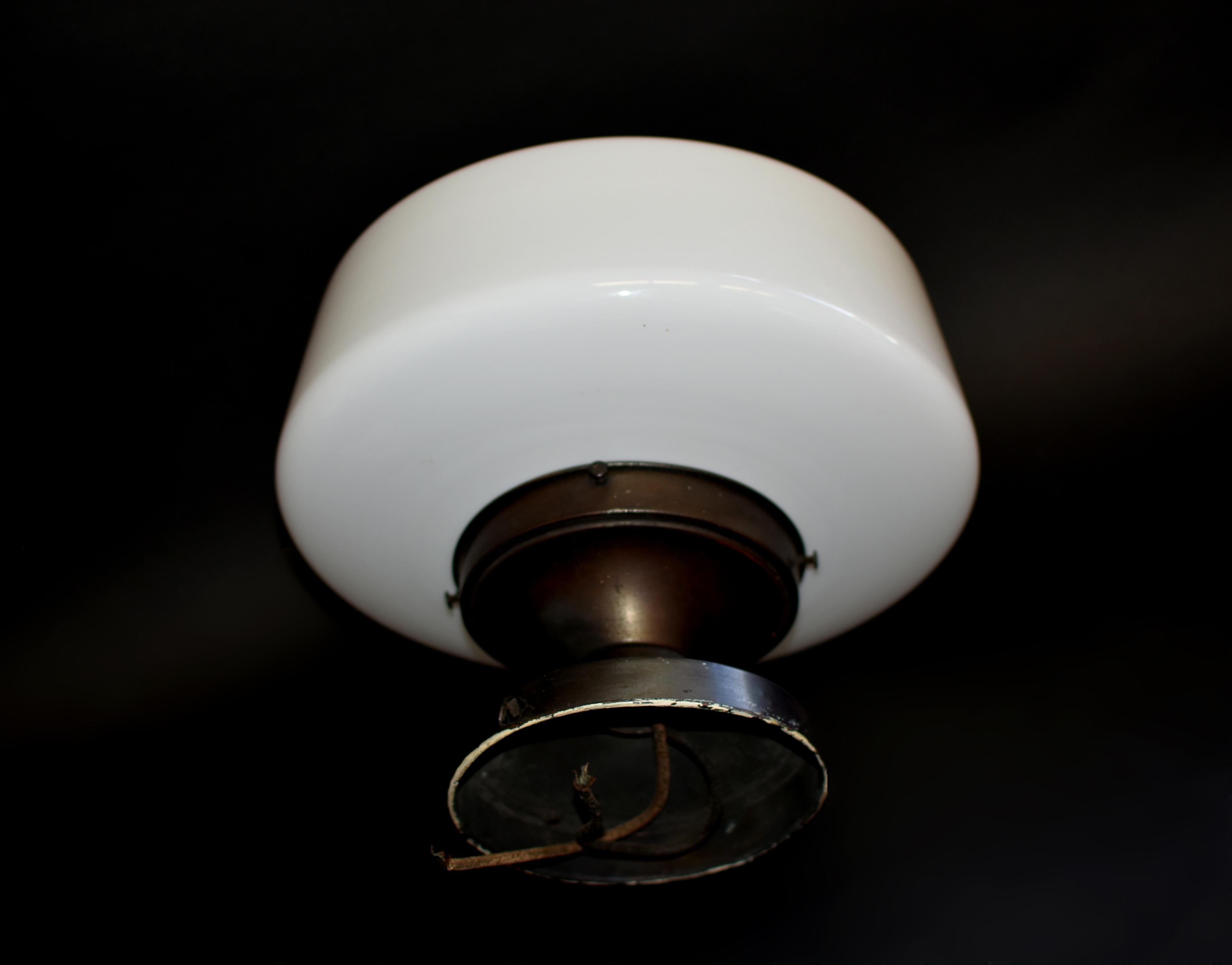 Art Deco Milk Glass Light Lamp Shade For Sale 6