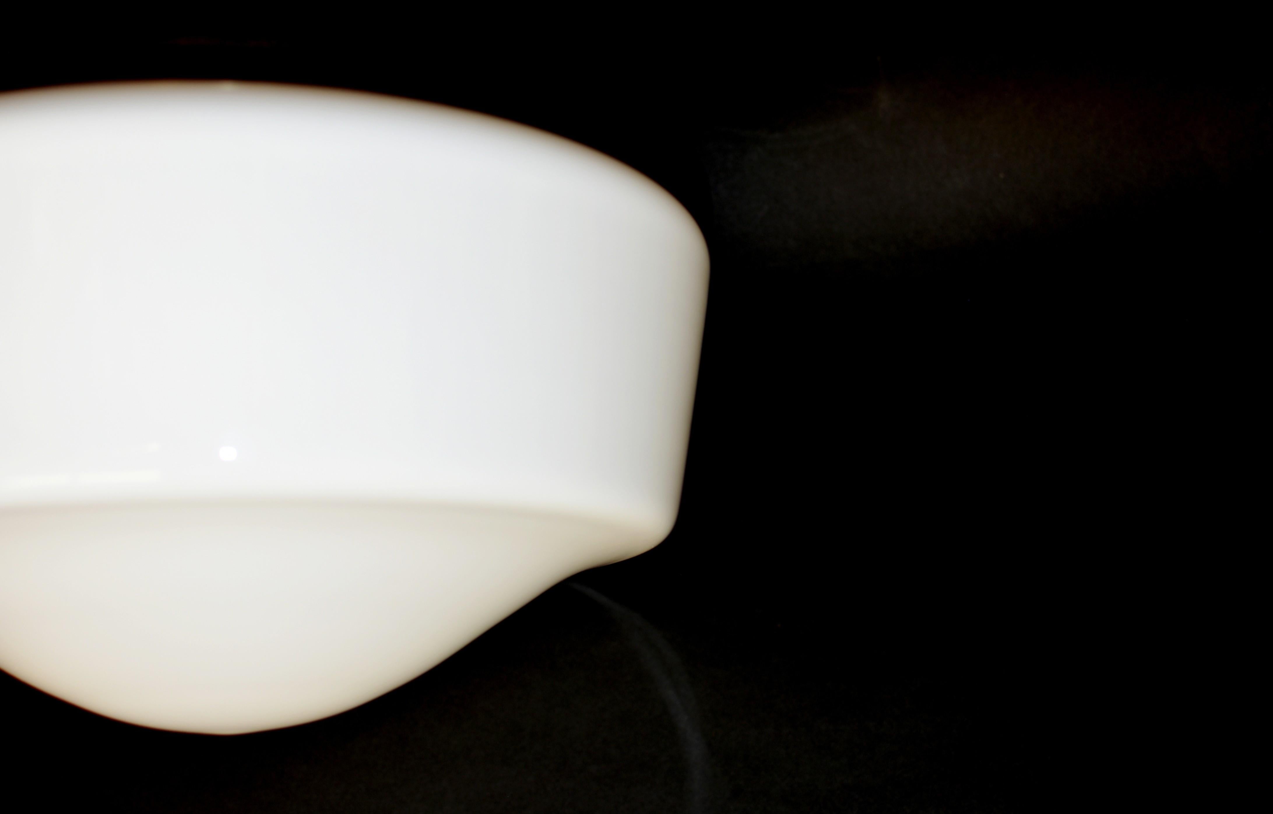 American Art Deco Milk Glass Pendant Ceiling Light Lamp Shade For Sale