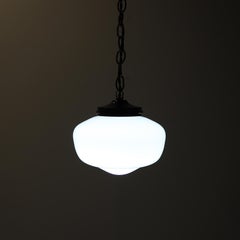 Art Deco Milk Glass Pendant Light