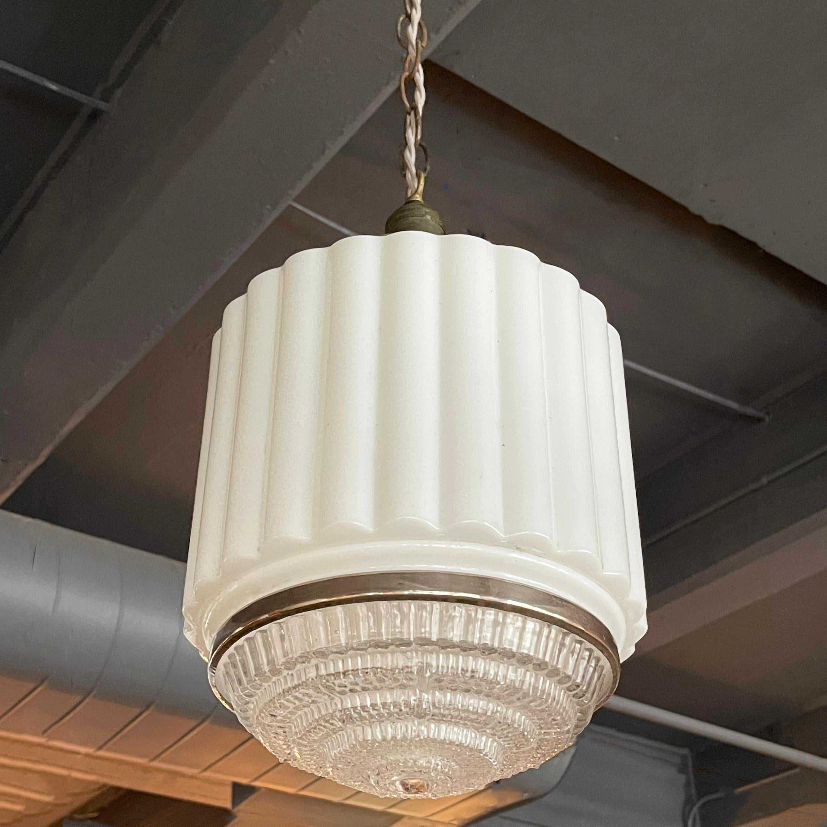 Art Deco Milk Glass Pendant Light at 1stDibs art deco pendant lights