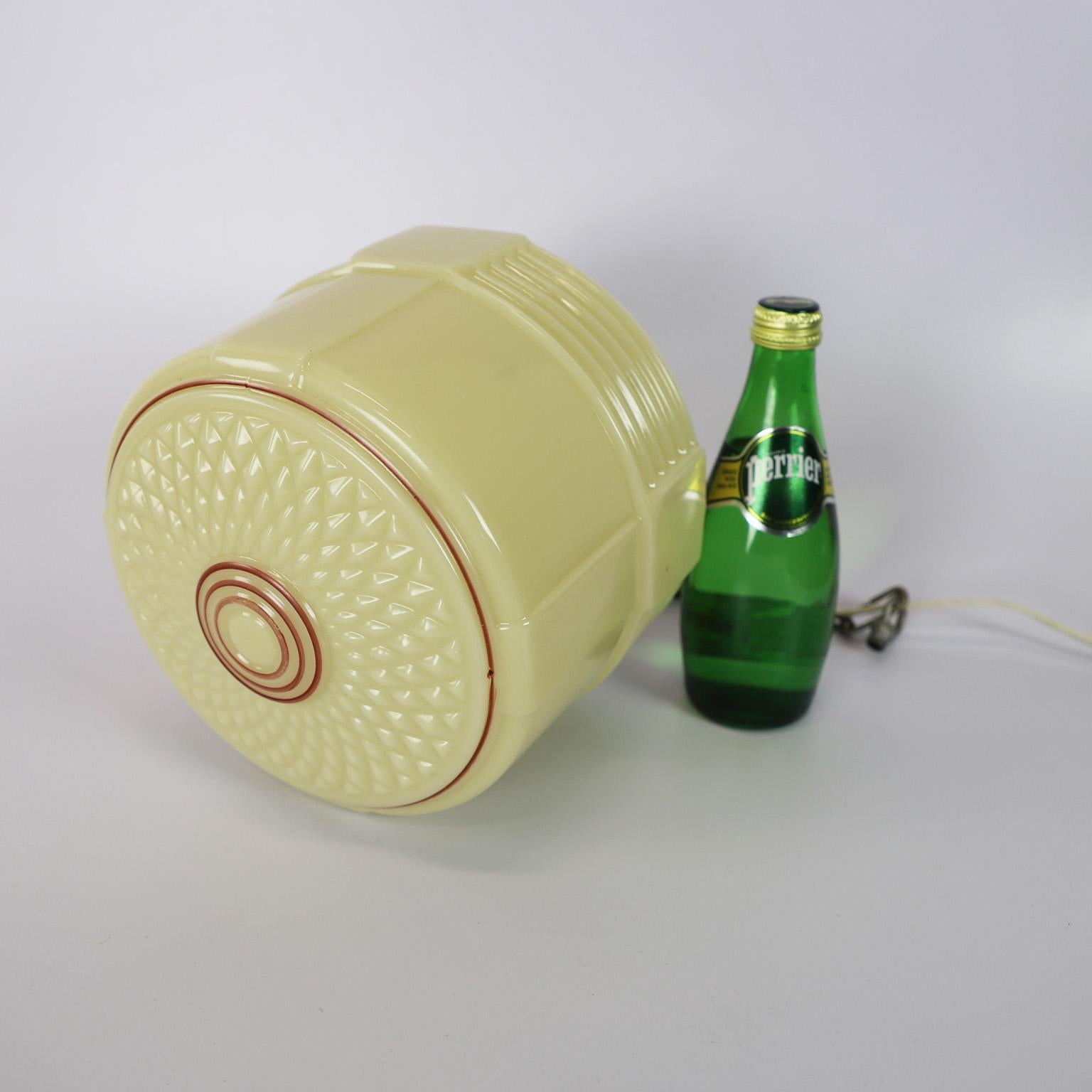 Mexican Art Deco Milk Glass Pendant Light For Sale
