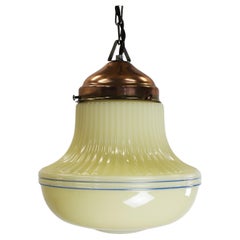 Art Deco Milk Glass Pendant Light