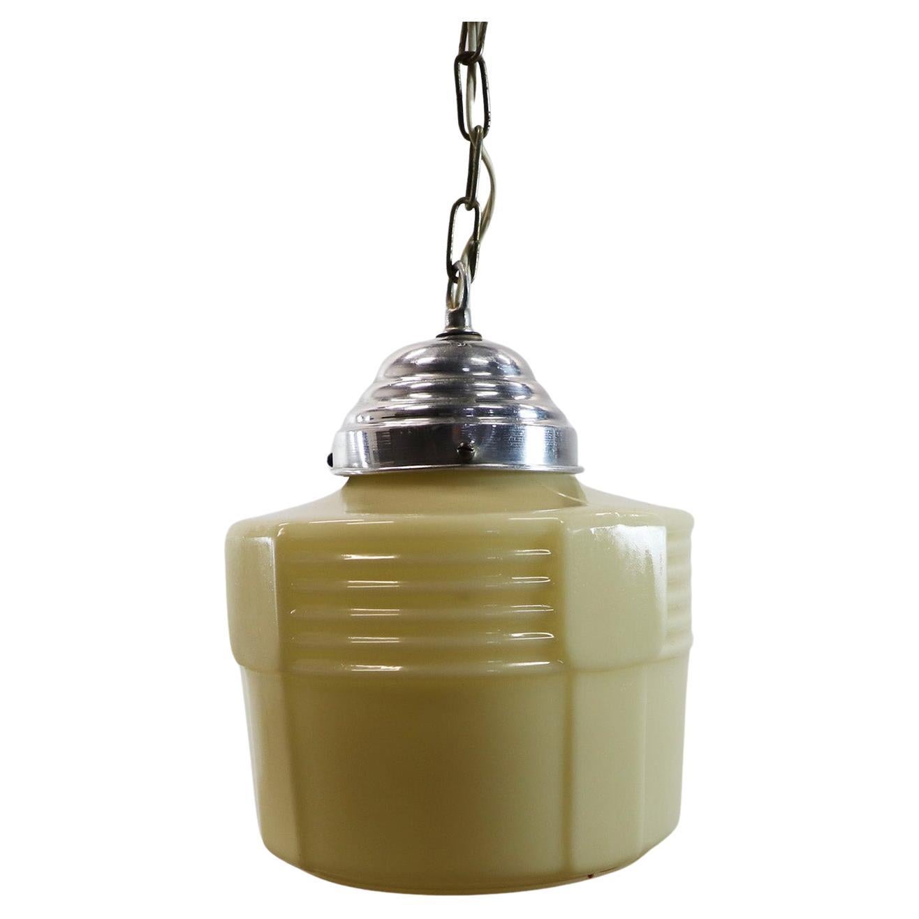 Art Deco Milchglas Pendelleuchte