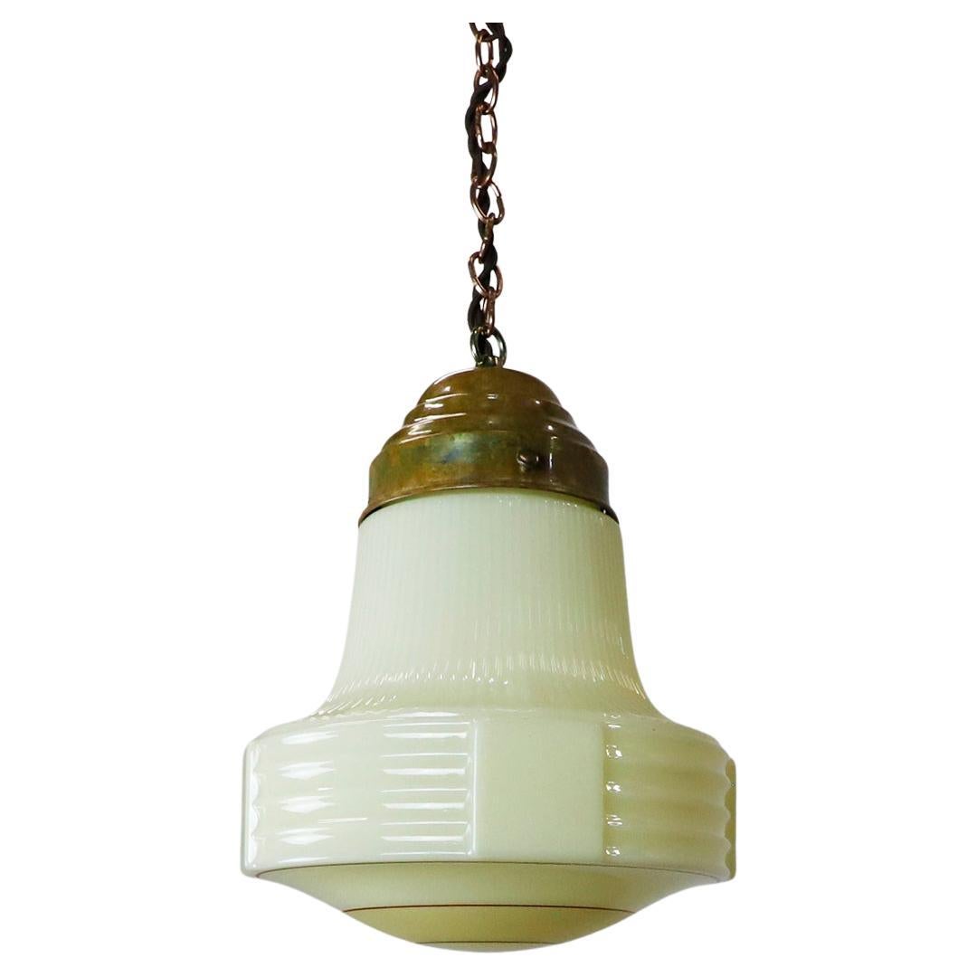 Art Deco Milchglas Pendelleuchte