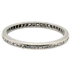 Art Deco Mined Diamond Band .75ct Original 1930s Platinum Ring Size 6.5