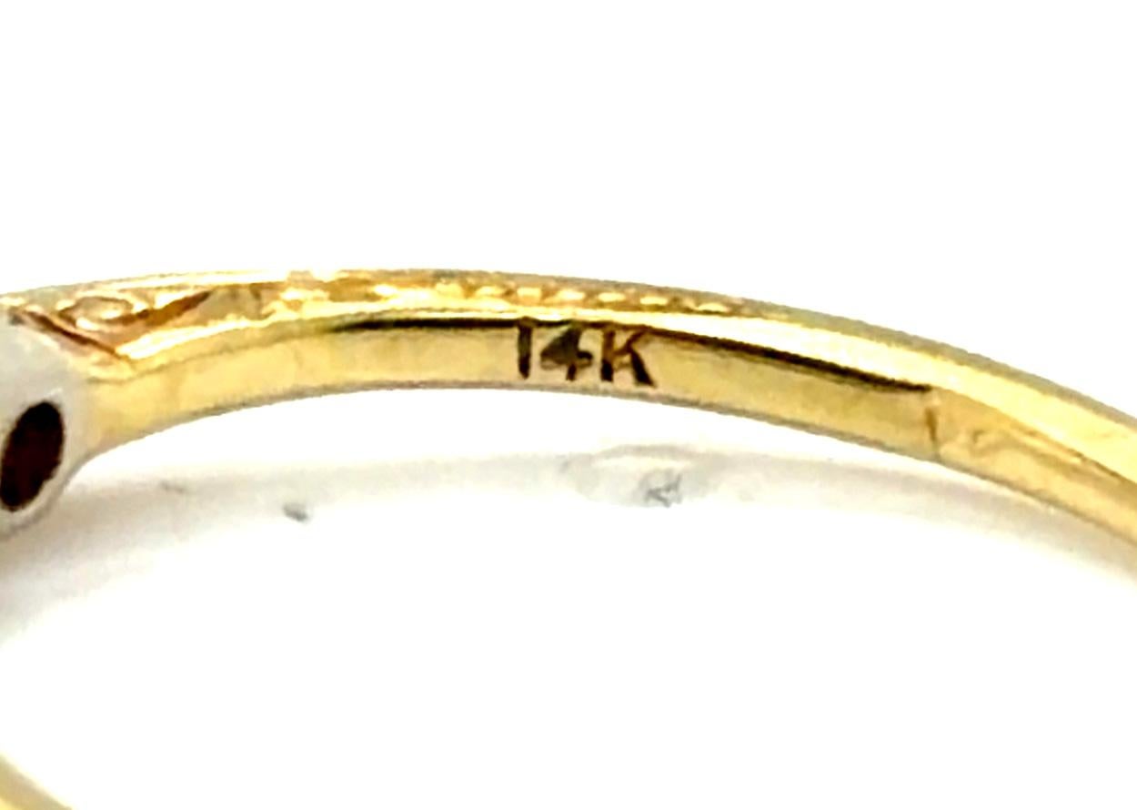 Art Decó Anillo de compromiso de diamantes minados .25ct Mina antigua 1910-1920 Oro amarillo de 14K en Excelente estado para la venta en Dearborn, MI