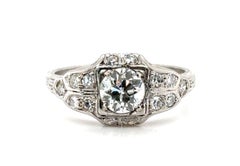 Art Deco Mined Diamantring GIA zertifiziert 1ct Platin Alt Euro Original 1930er Jahre