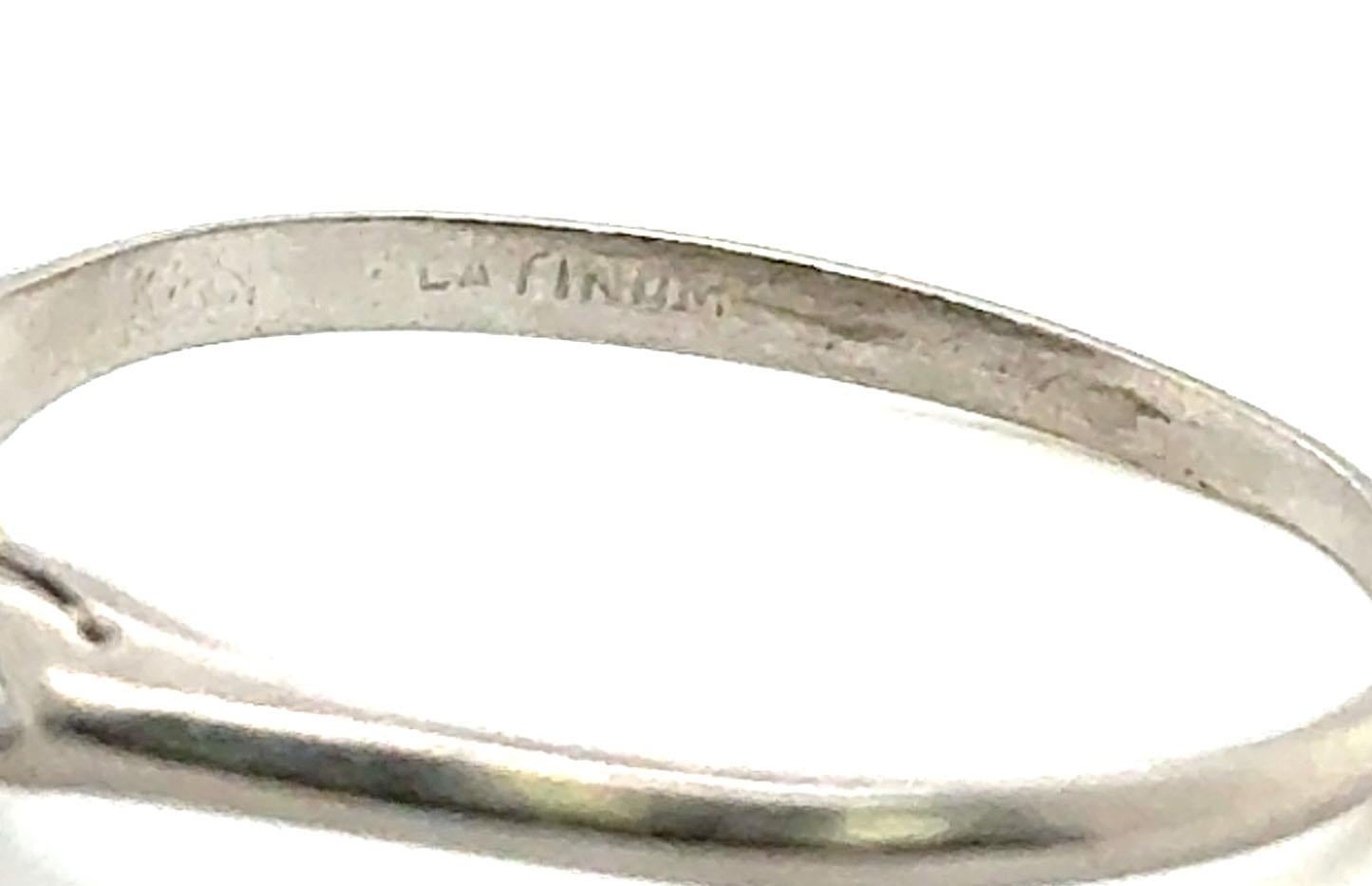 Art Deco Mined Diamond Ring GIA Certified .71ct Platinum Antique Original 1920's In Excellent Condition For Sale In Dearborn, MI