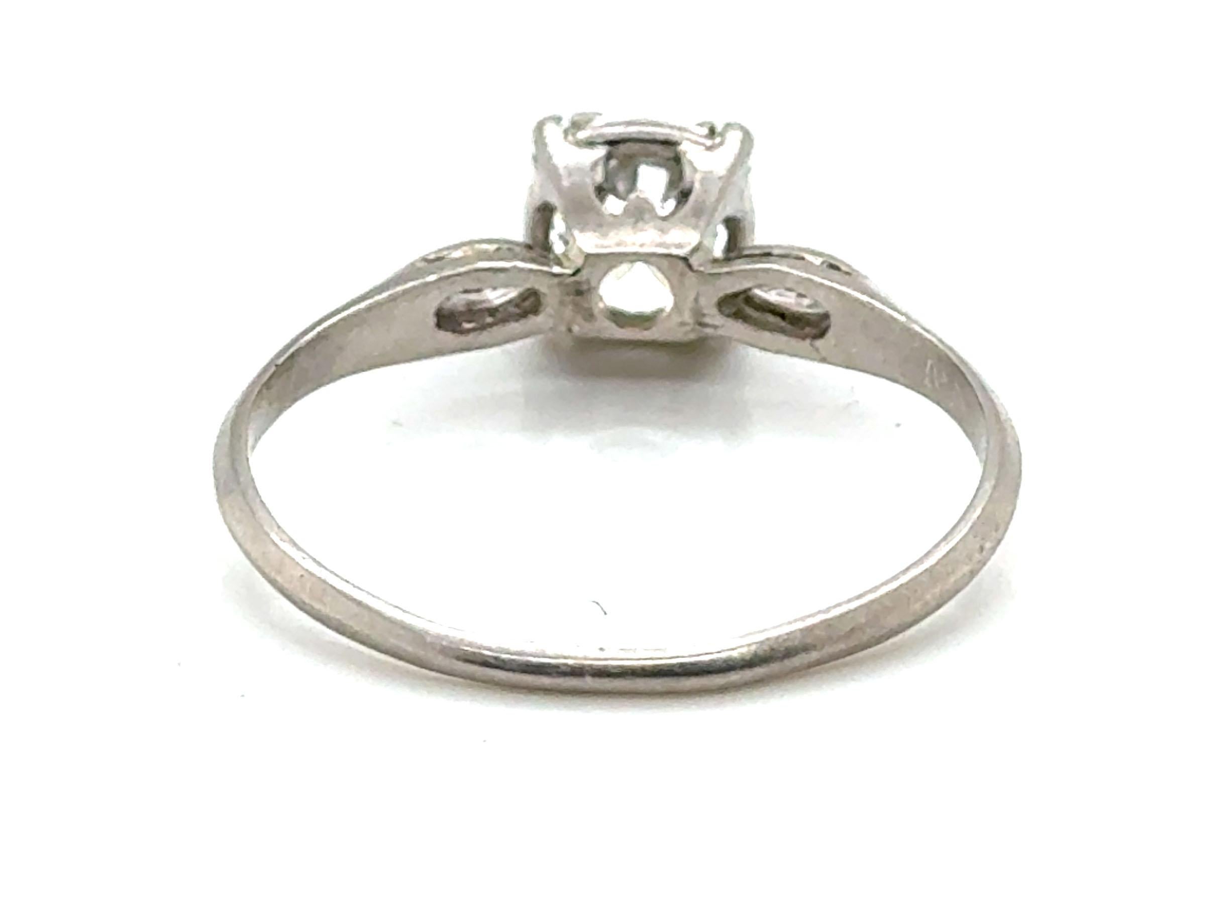 Women's Art Deco Mined Diamond Ring GIA Certified .71ct Platinum Antique Original 1920's For Sale