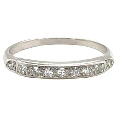 Art Deco Mined Diamond Wedding Ring .16ct Platinum Granat Bros Original 1930s-19