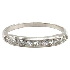 Art Deco Mined Diamant-Hochzeitsring .16ct Platin Granat Bros Original 1930er-19